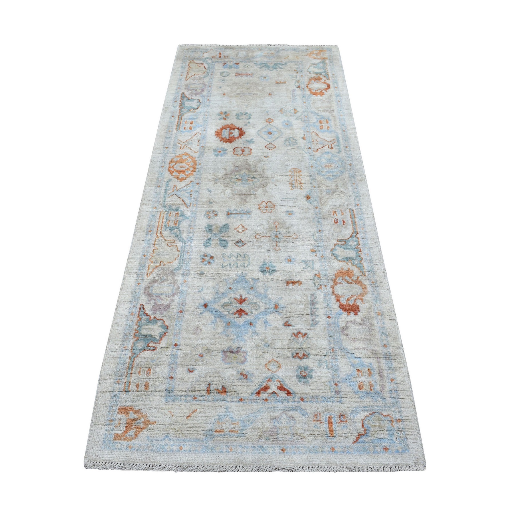 Agra And Turkish Collection Hand Knotted Ivory Rug No: 1134626