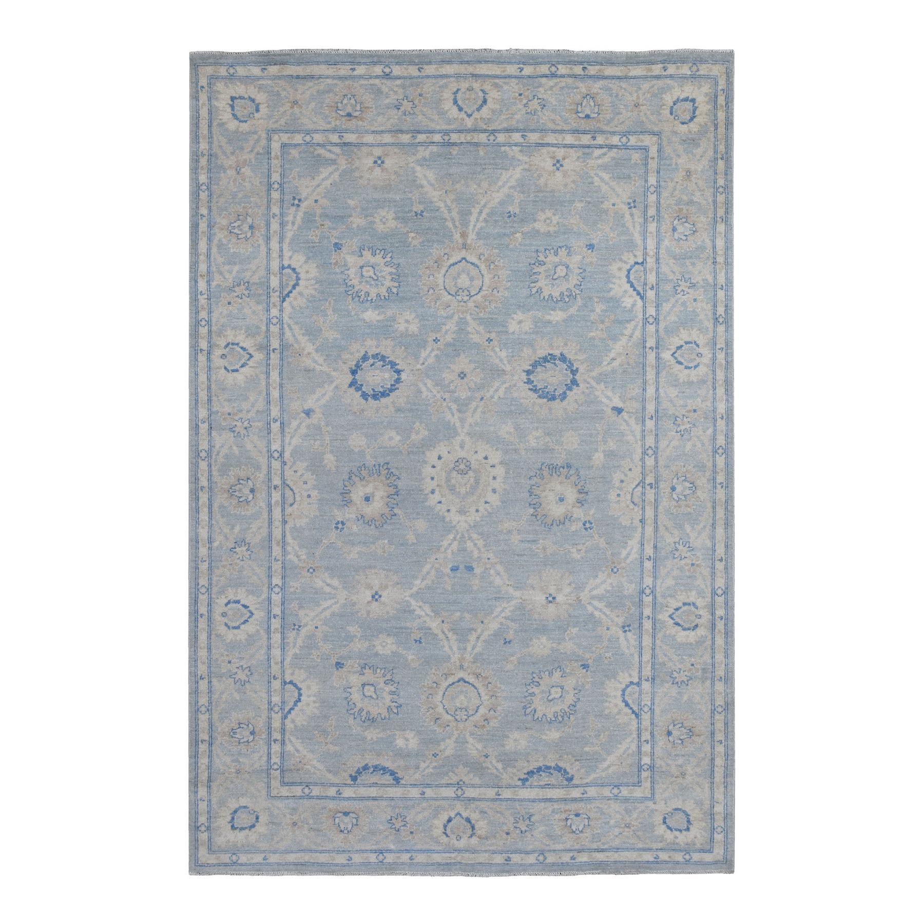 Agra And Turkish Collection Hand Knotted Blue Rug No: 1134746