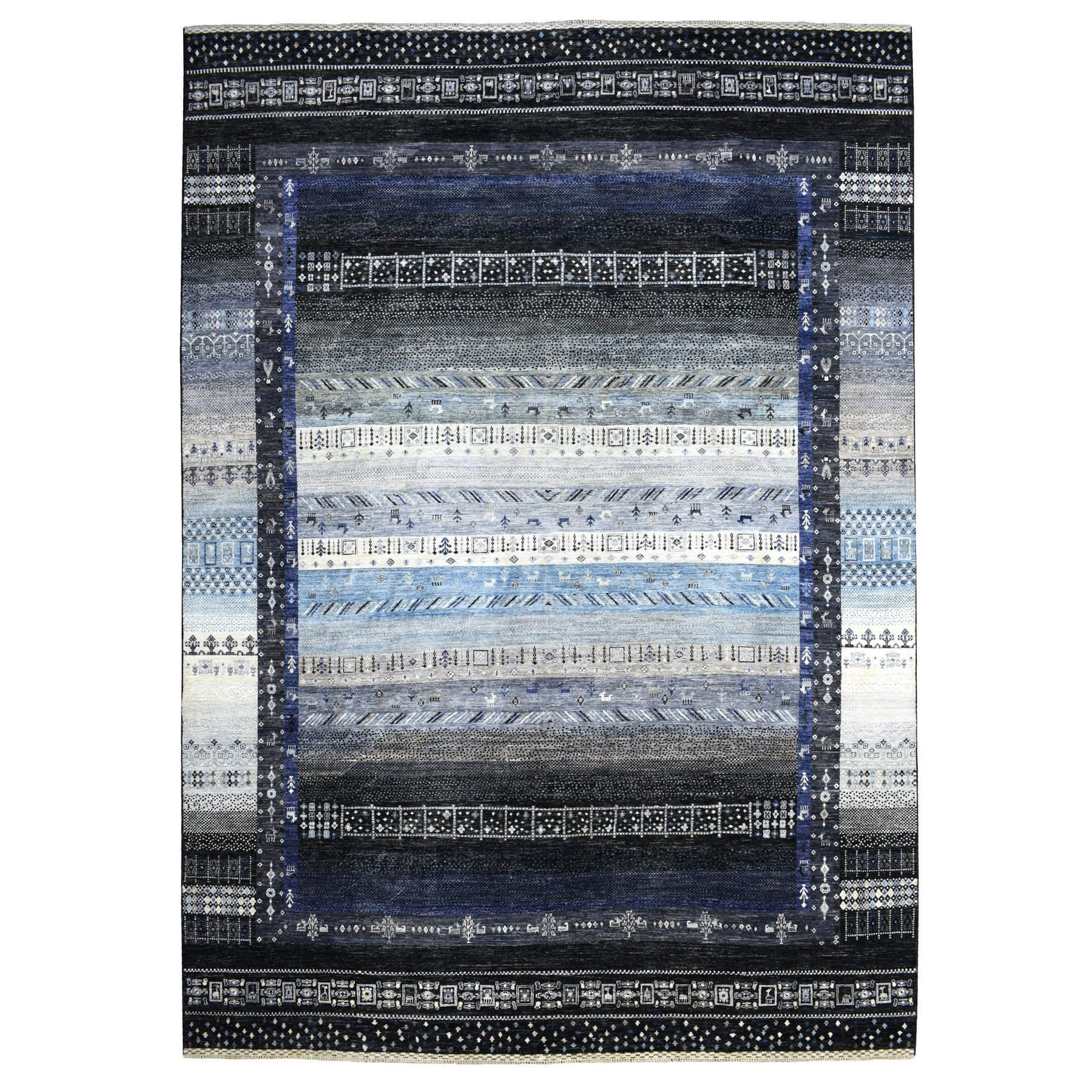 Nomadic And Village Collection Hand Knotted Black Rug No: 1134792