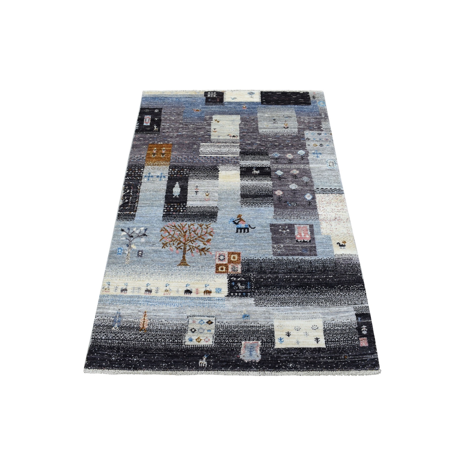 Nomadic And Village Collection Hand Knotted Grey Rug No: 1134806