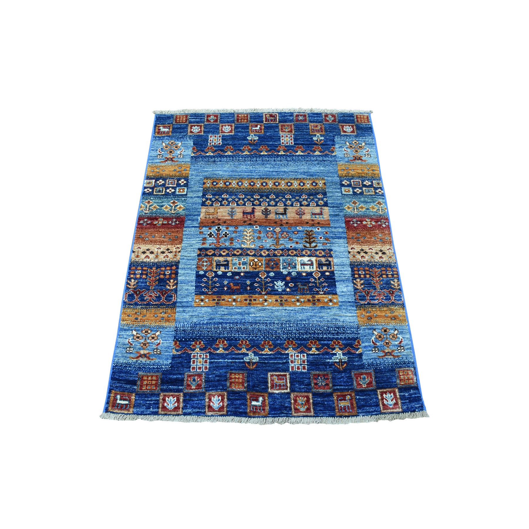 Nomadic And Village Collection Hand Knotted Blue Rug No: 1134808