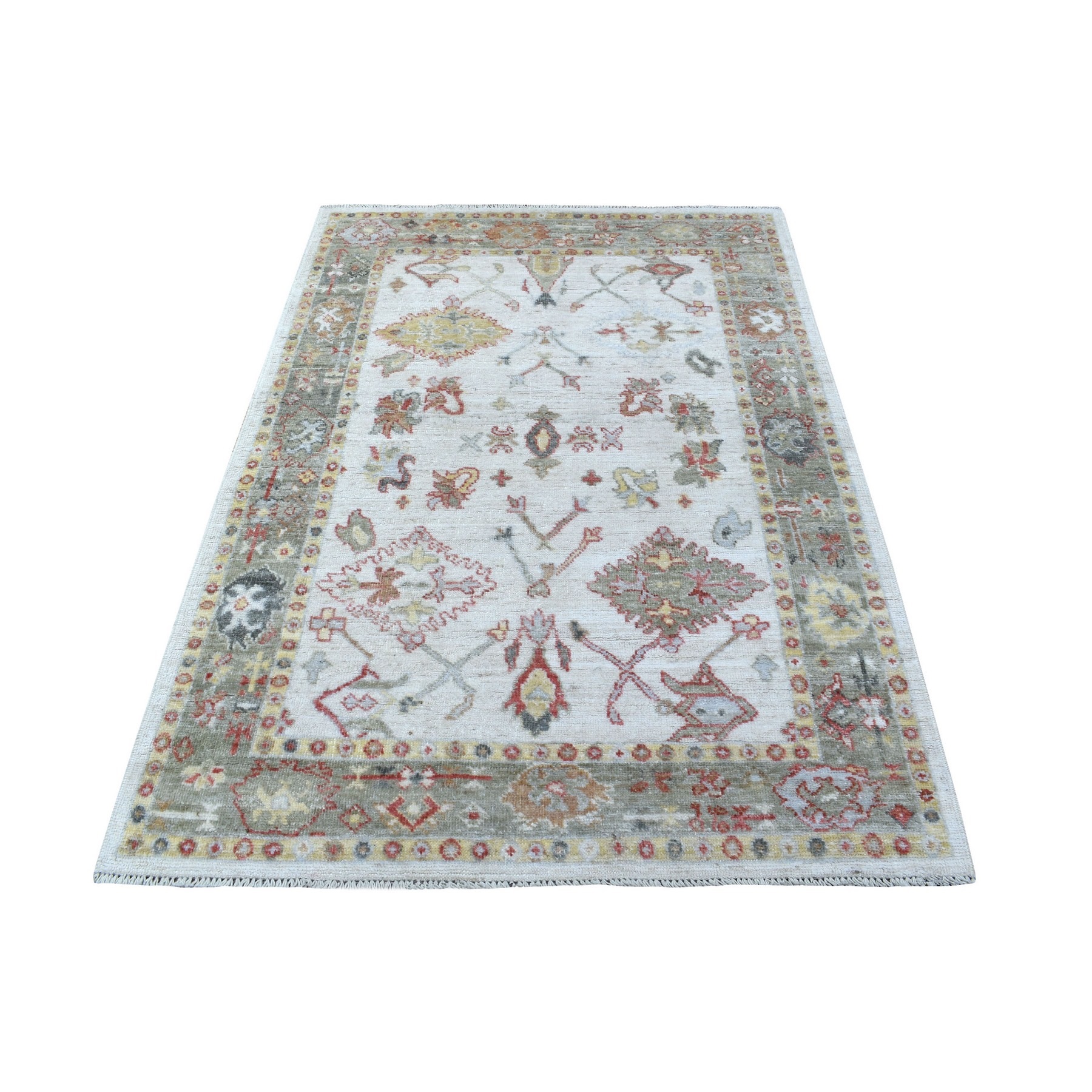 Agra And Turkish Collection Hand Knotted Ivory Rug No: 1134894