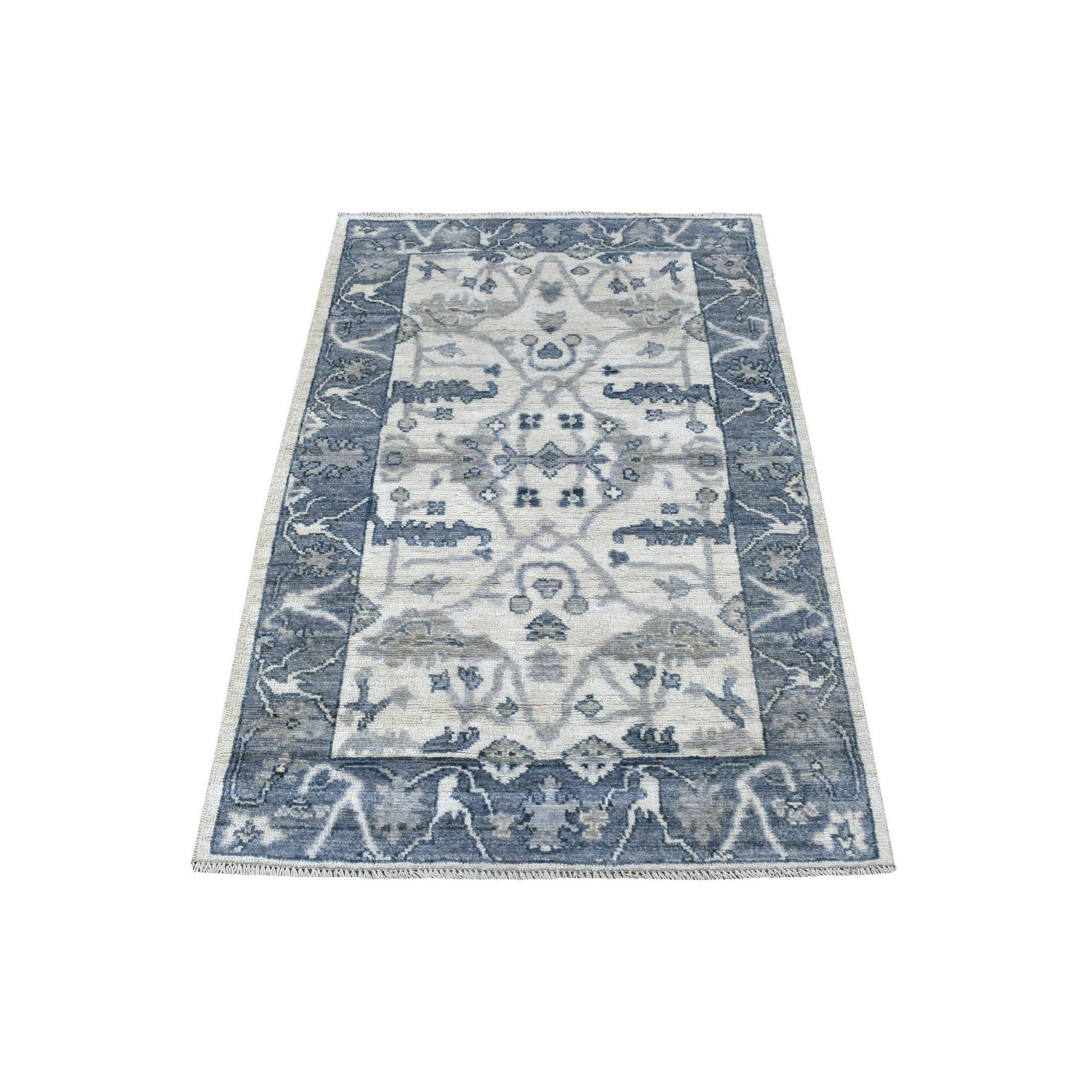 Agra And Turkish Collection Hand Knotted Ivory Rug No: 1134920
