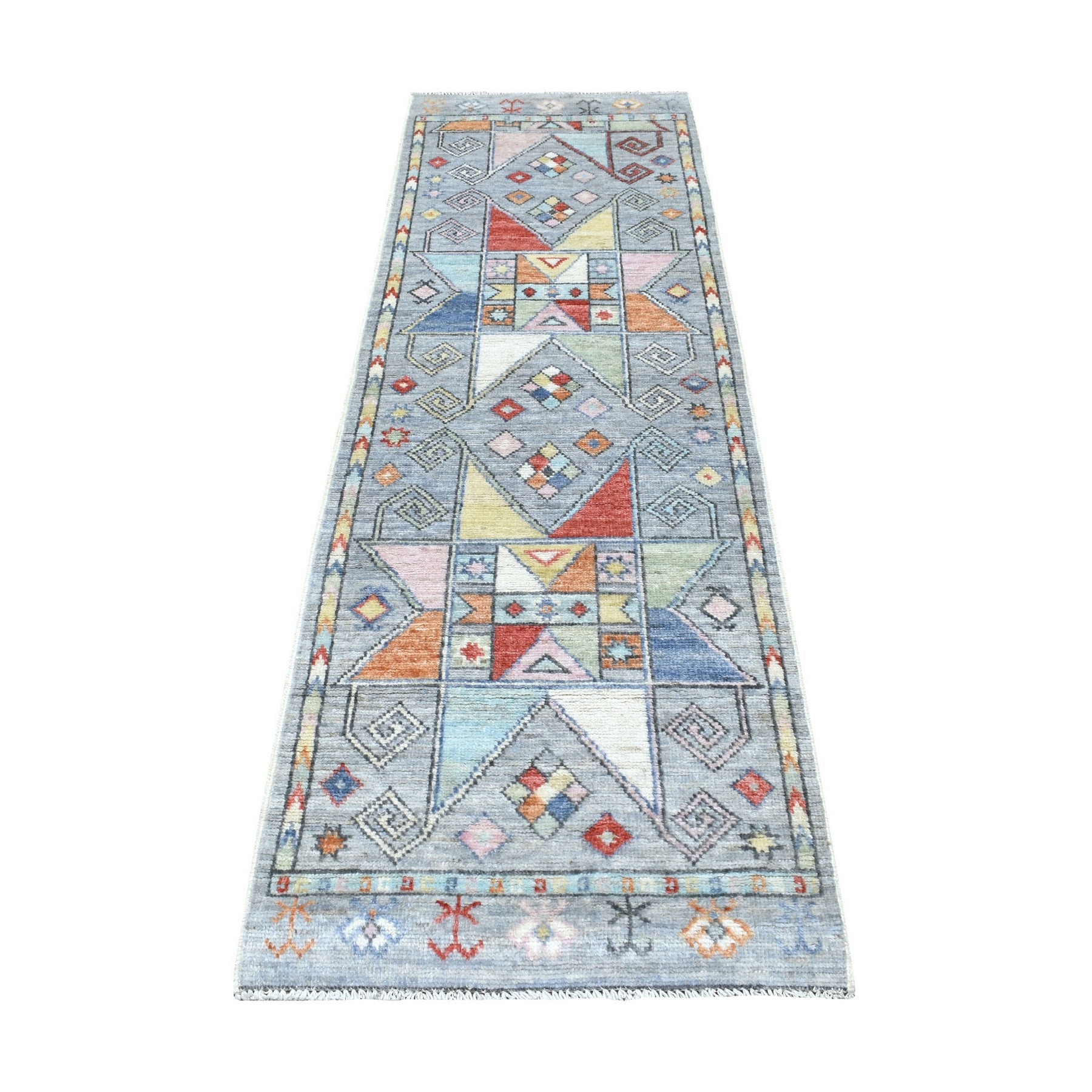 Nomadic And Village Collection Hand Knotted Grey Rug No: 1134976