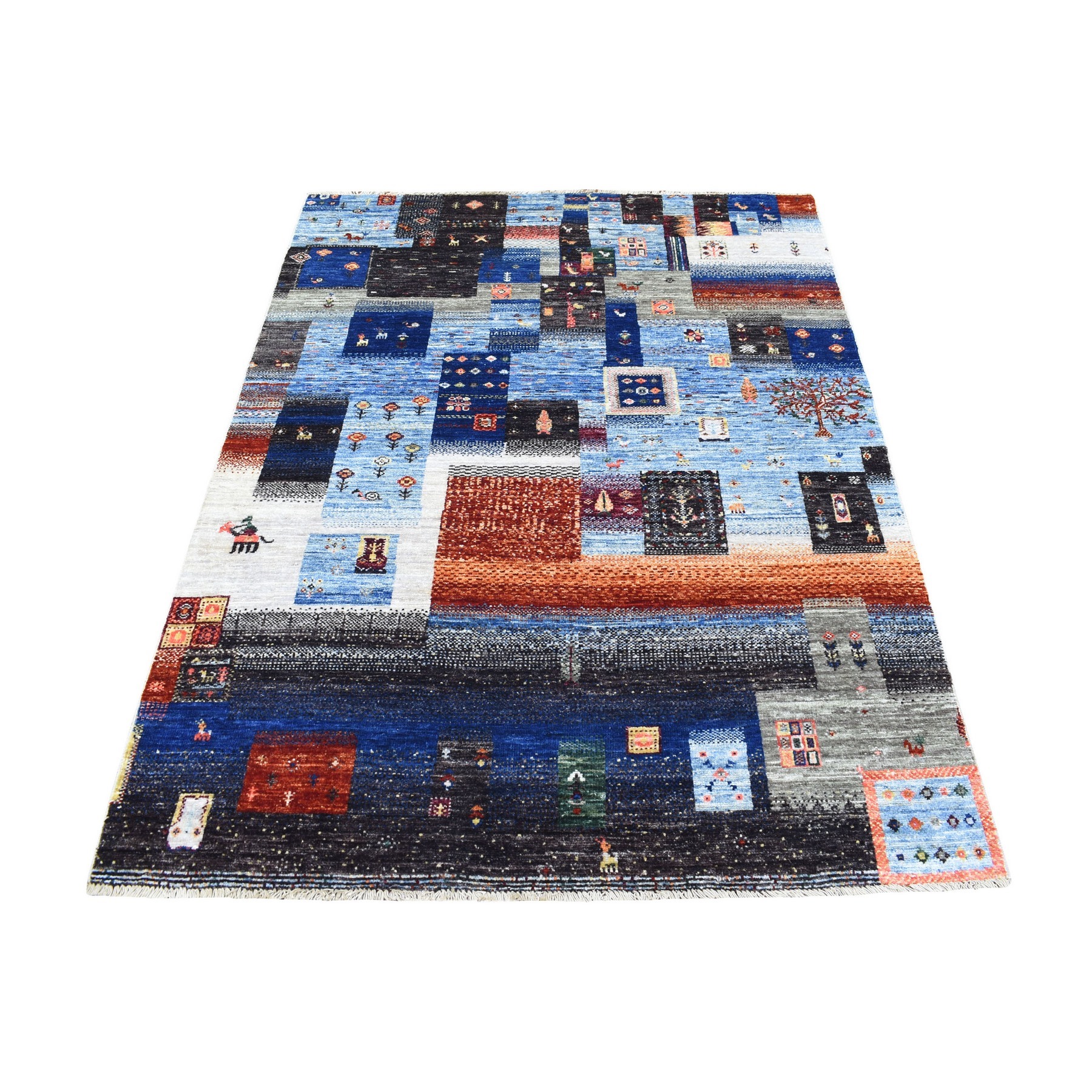 Nomadic And Village Collection Hand Knotted Blue Rug No: 1135044