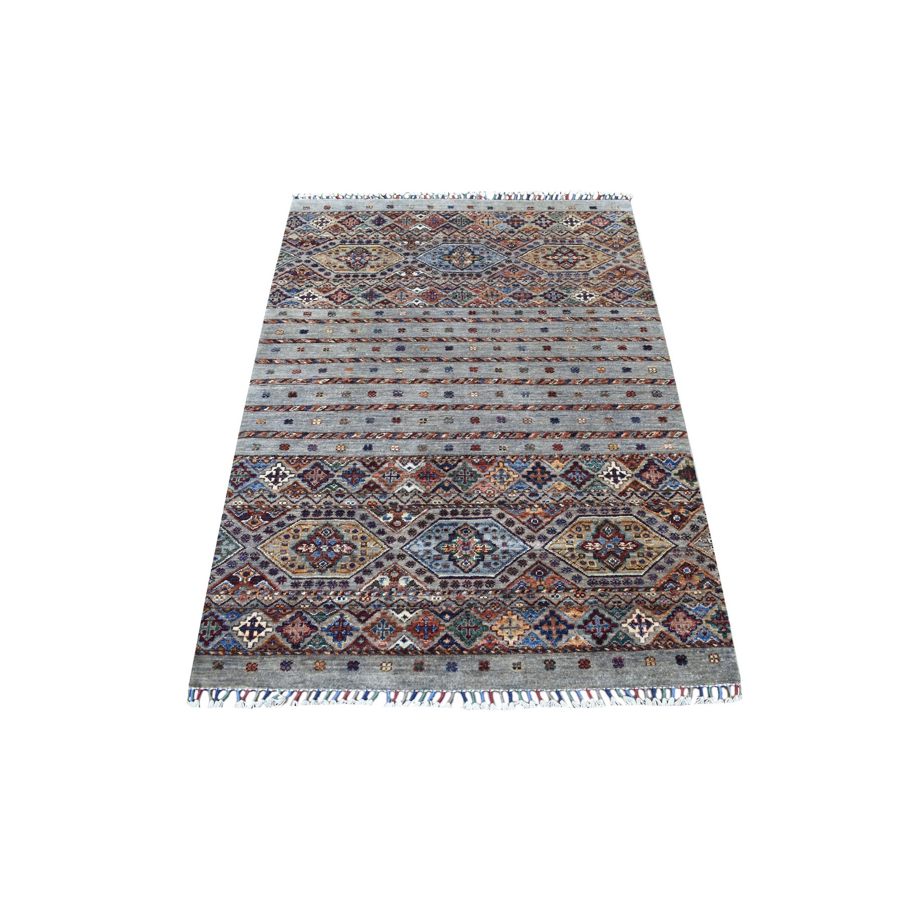 Caucasian Collection Hand Knotted Grey Rug No: 1135086