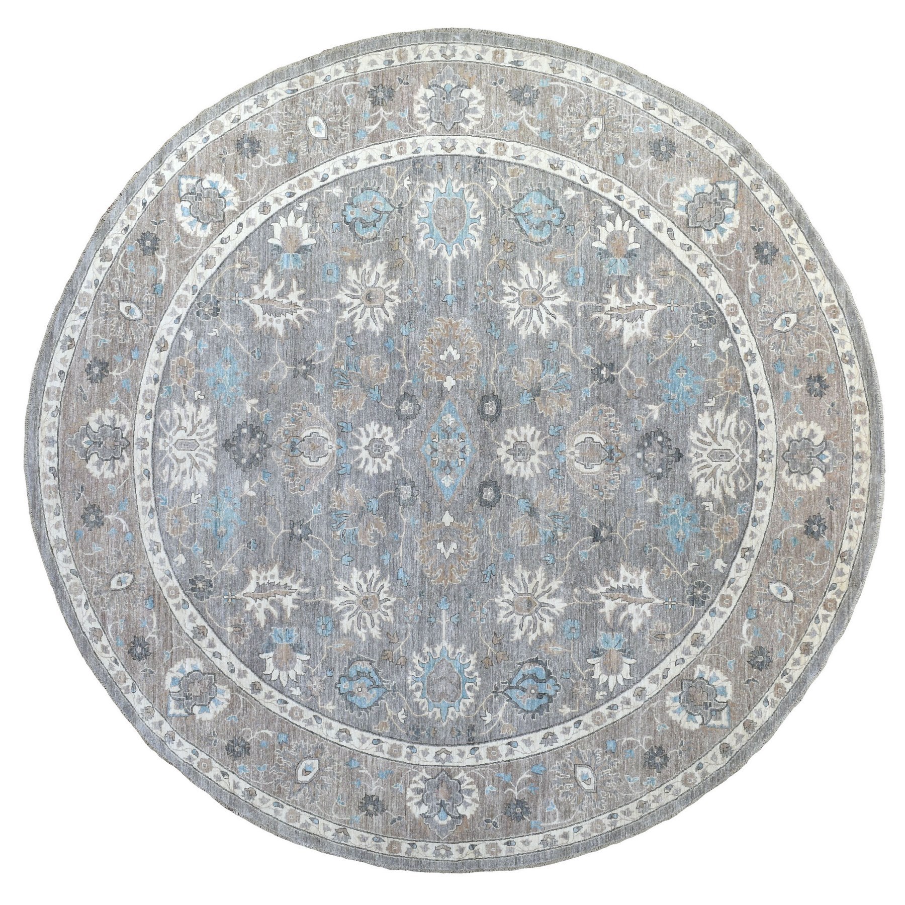 Agra And Turkish Collection Hand Knotted Grey Rug No: 1135132