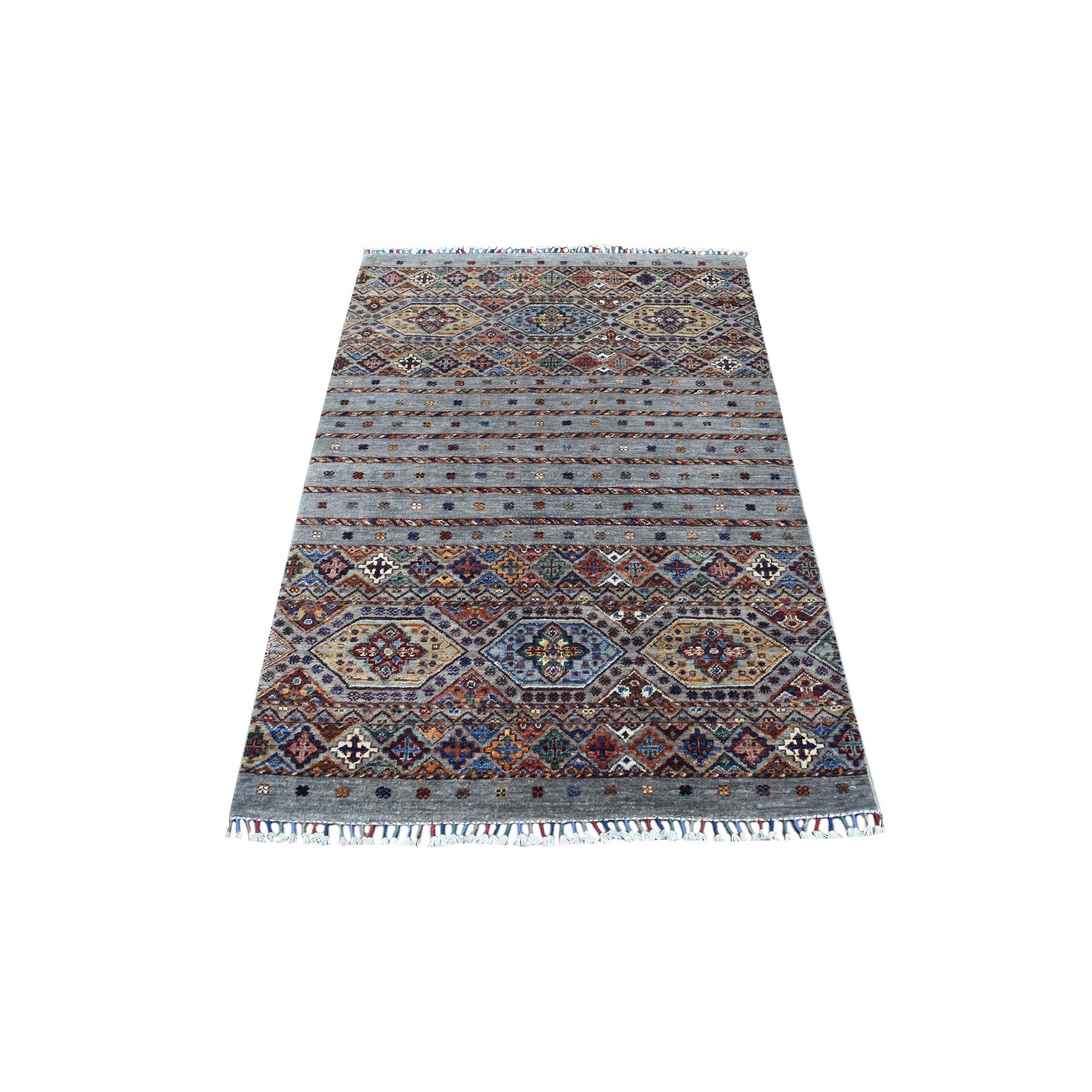 Caucasian Collection Hand Knotted Grey Rug No: 1135200