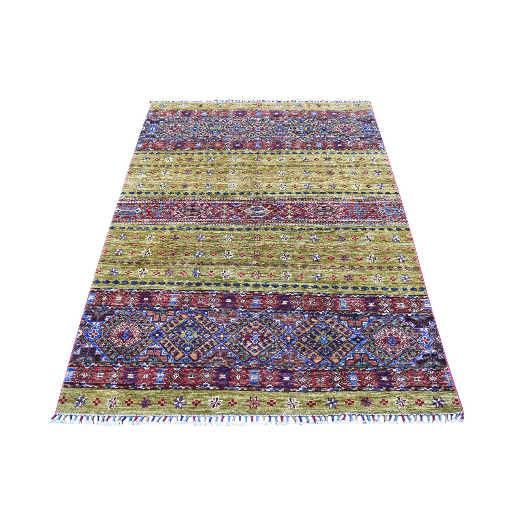 Caucasian Collection Hand Knotted Yellow Rug No: 1135222