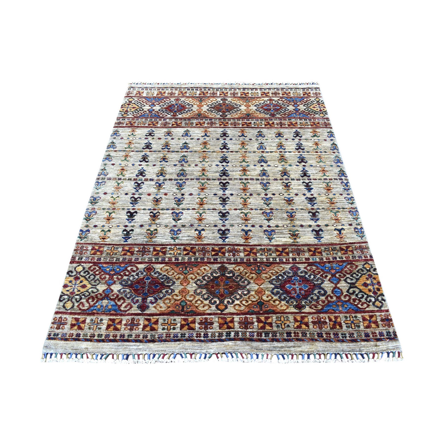 Caucasian Collection Hand Knotted Grey Rug No: 1135230
