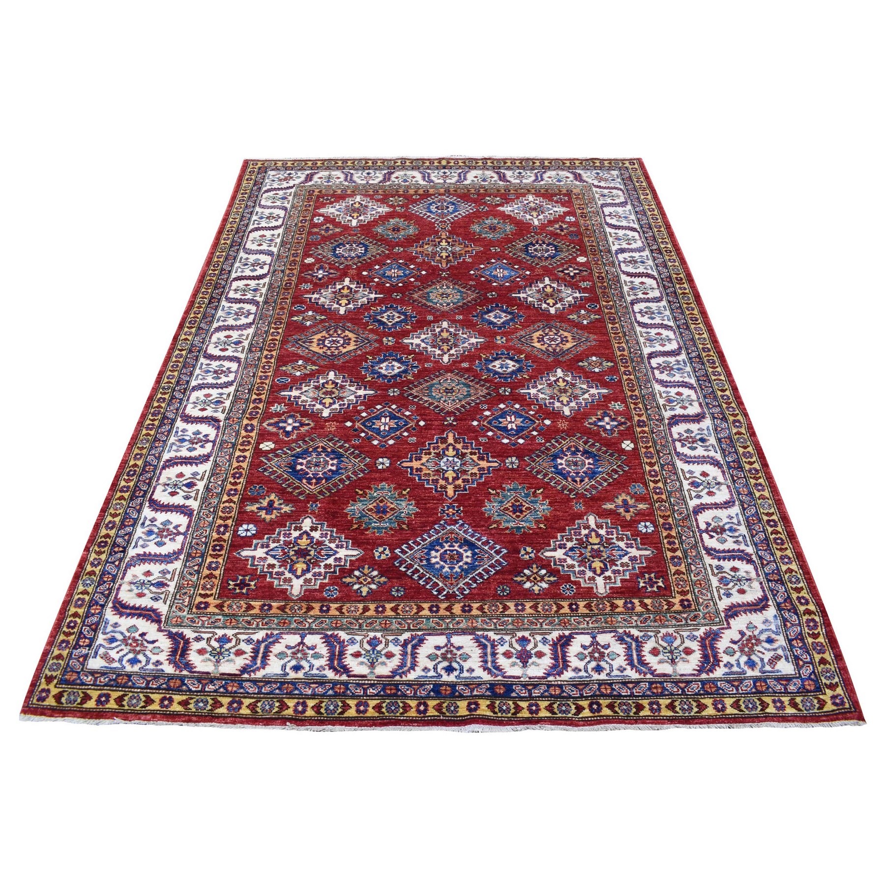 Caucasian Collection Hand Knotted Red Rug No: 1135234