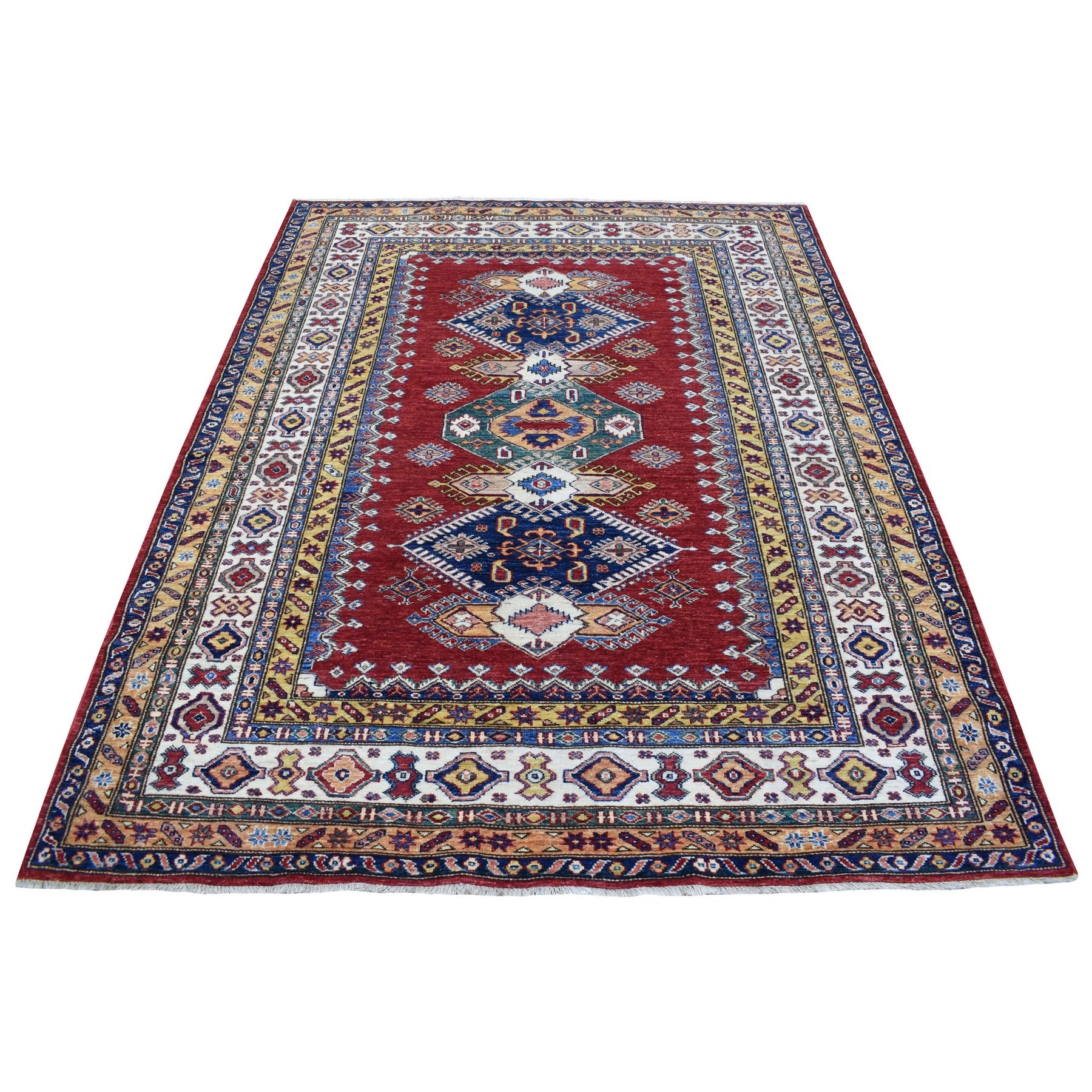 Caucasian Collection Hand Knotted Red Rug No: 1135248