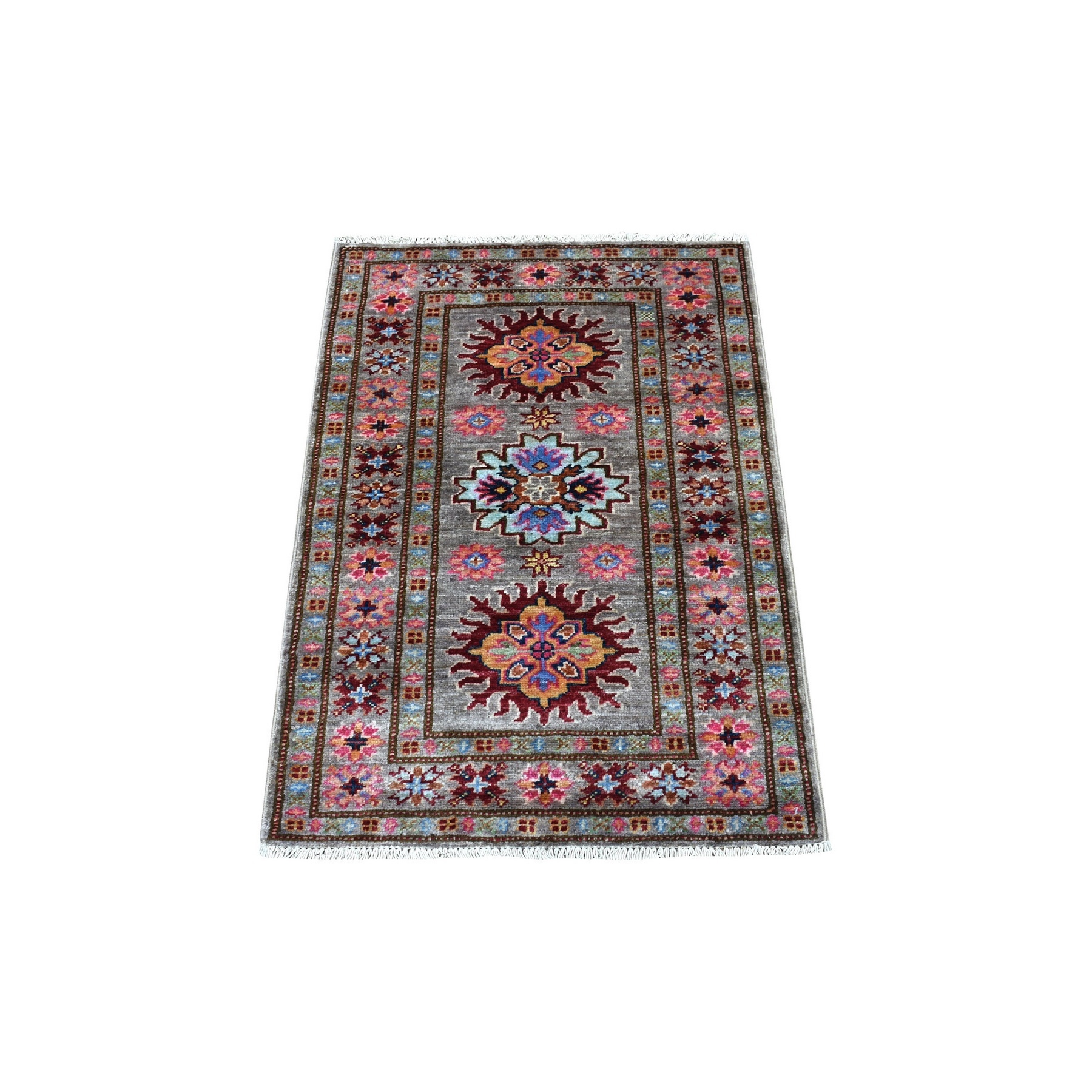 Caucasian Collection Hand Knotted Pink Rug No: 1135286