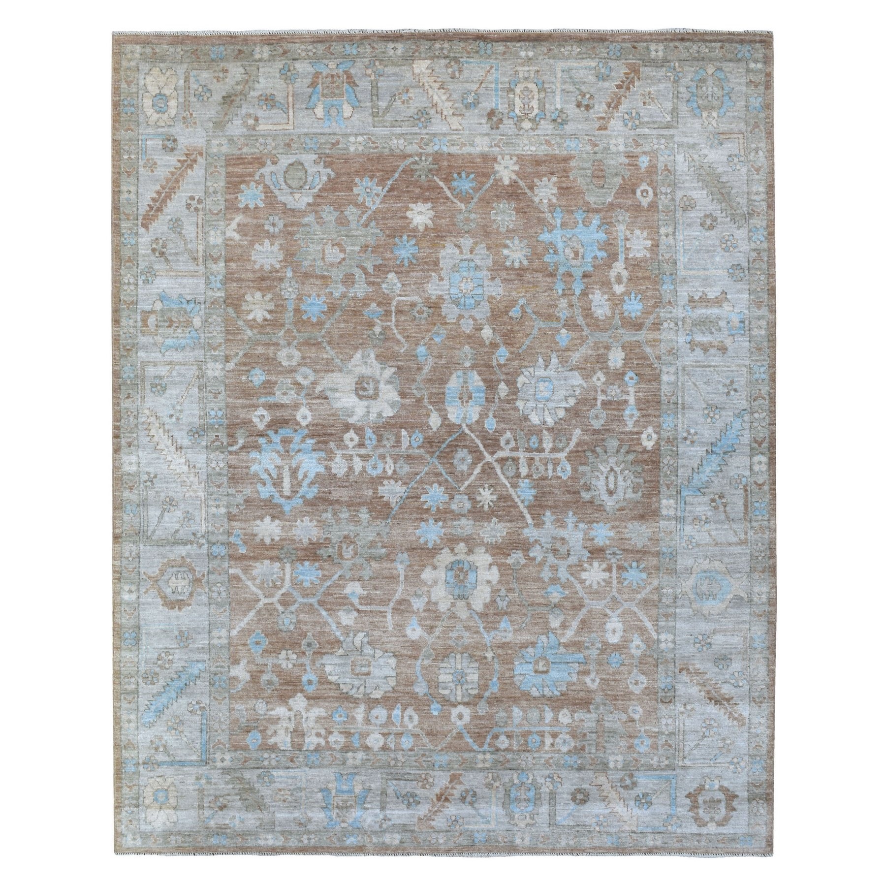Agra And Turkish Collection Hand Knotted Brown Rug No: 1135352