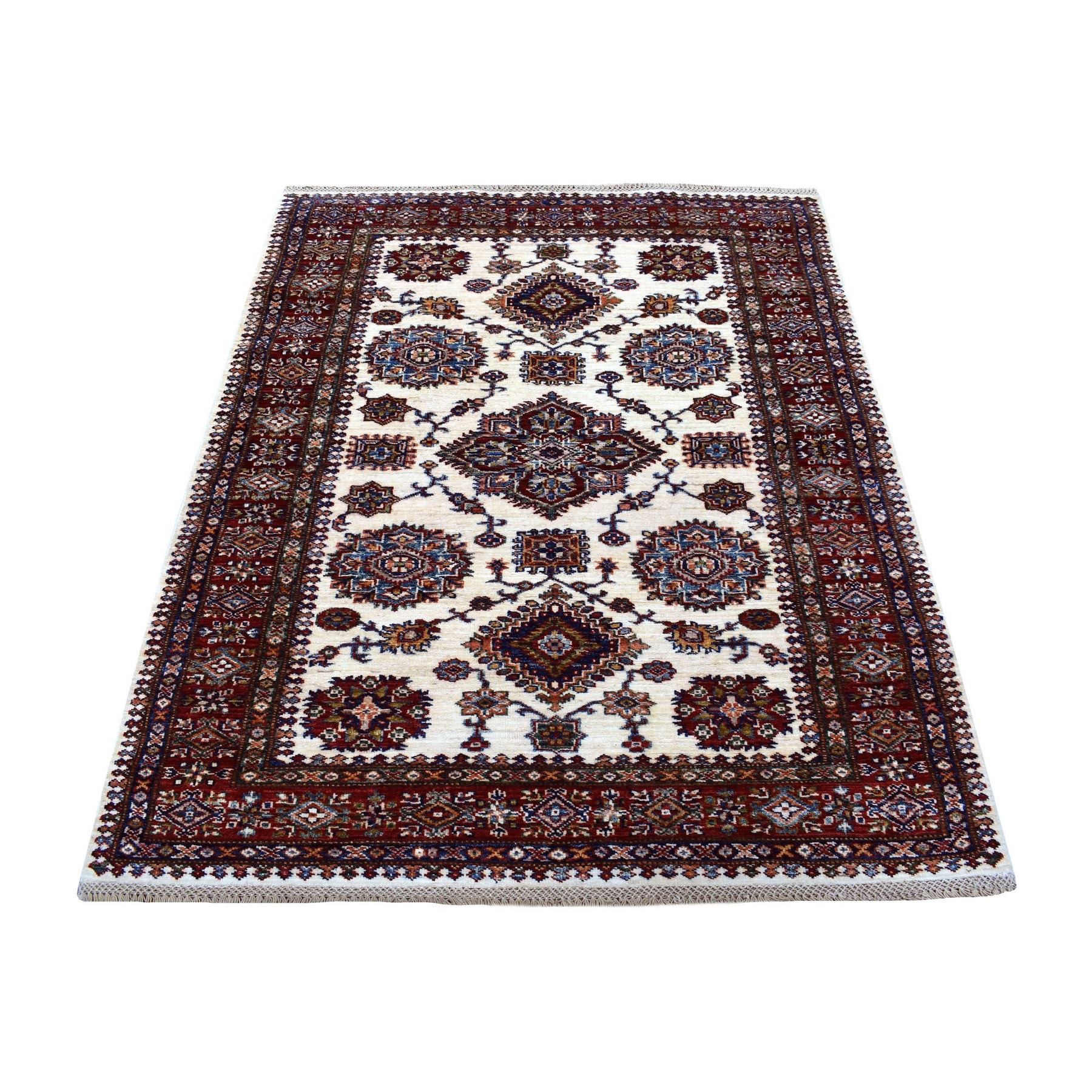 Caucasian Collection Hand Knotted Ivory Rug No: 1135446
