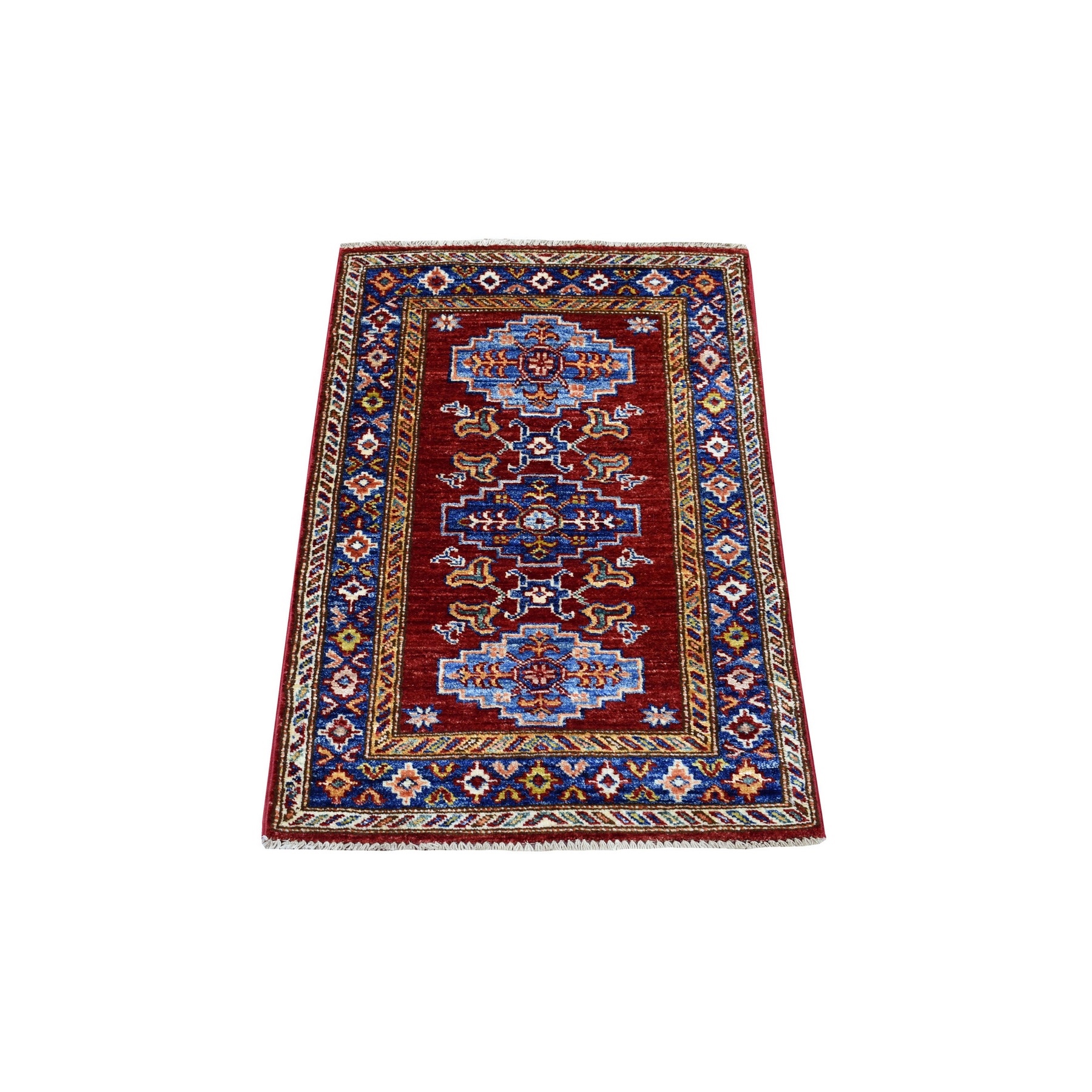Caucasian Collection Hand Knotted Red Rug No: 1135450