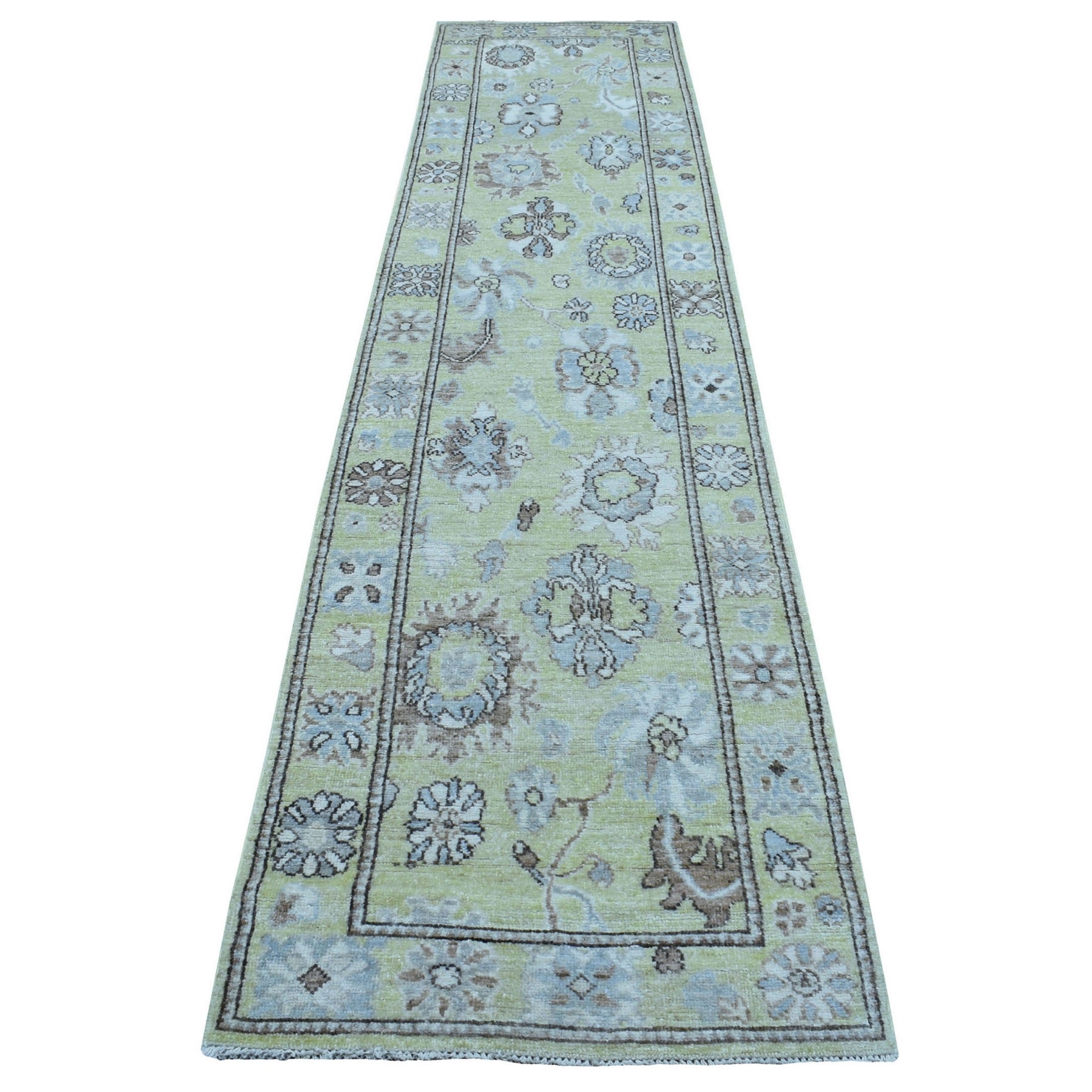 Agra And Turkish Collection Hand Knotted Green Rug No: 1135484