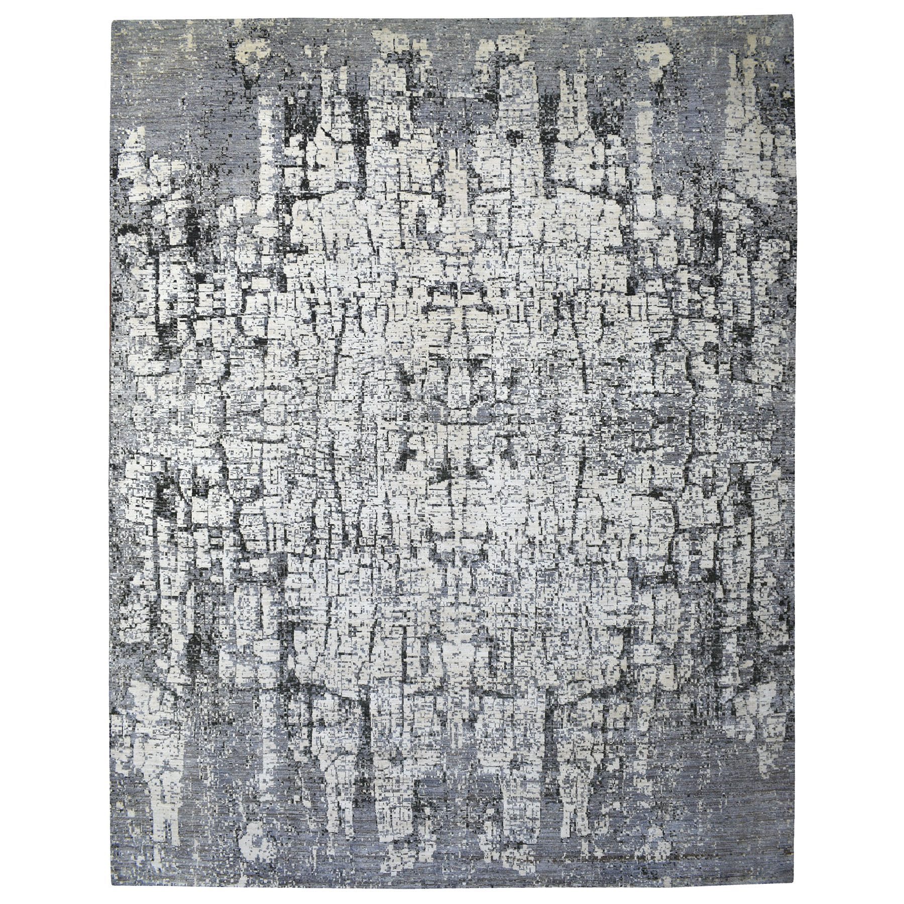 Mid Century Modern Collection Hand Knotted Ivory Rug No: 1135564