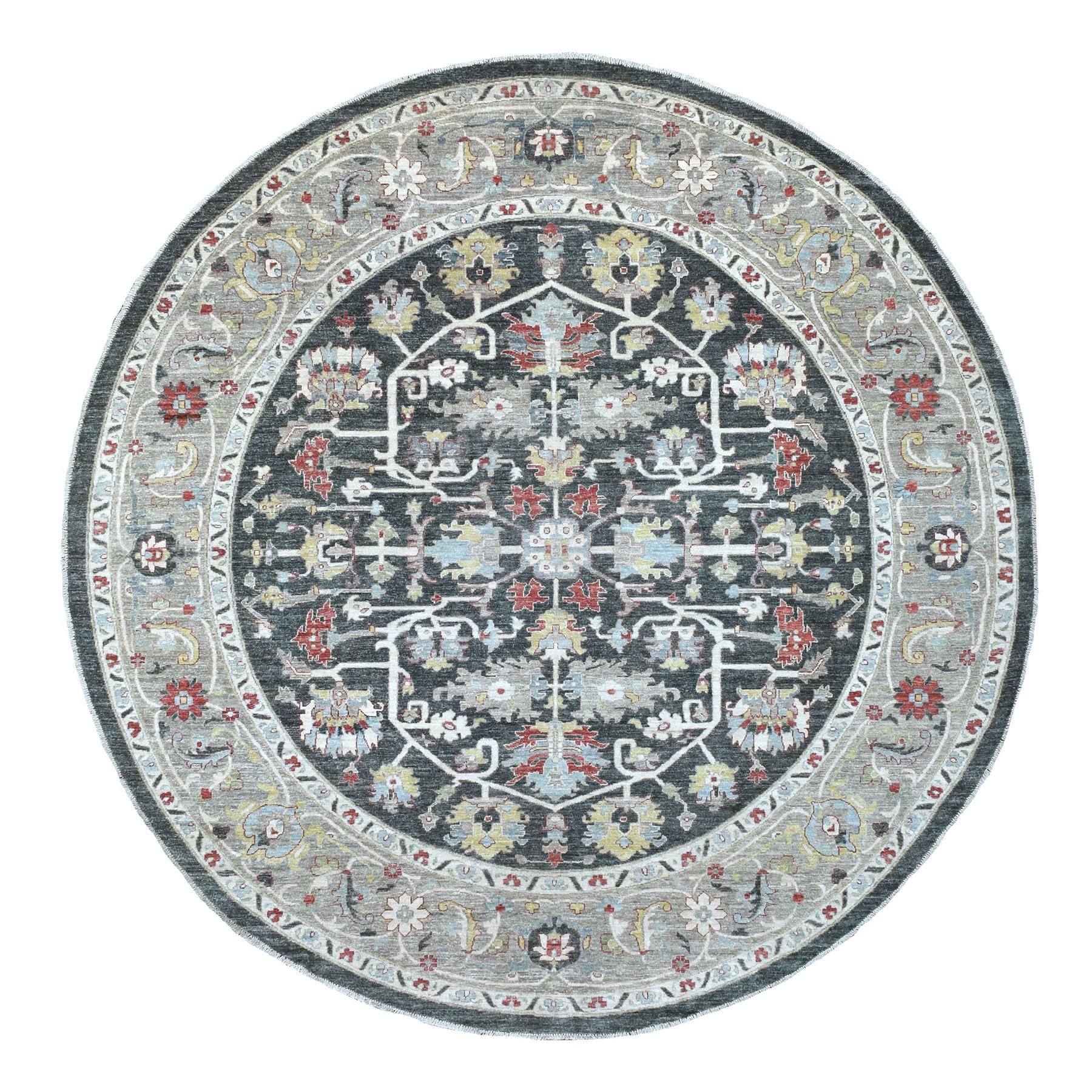 Agra And Turkish Collection Hand Knotted Black Rug No: 1135582