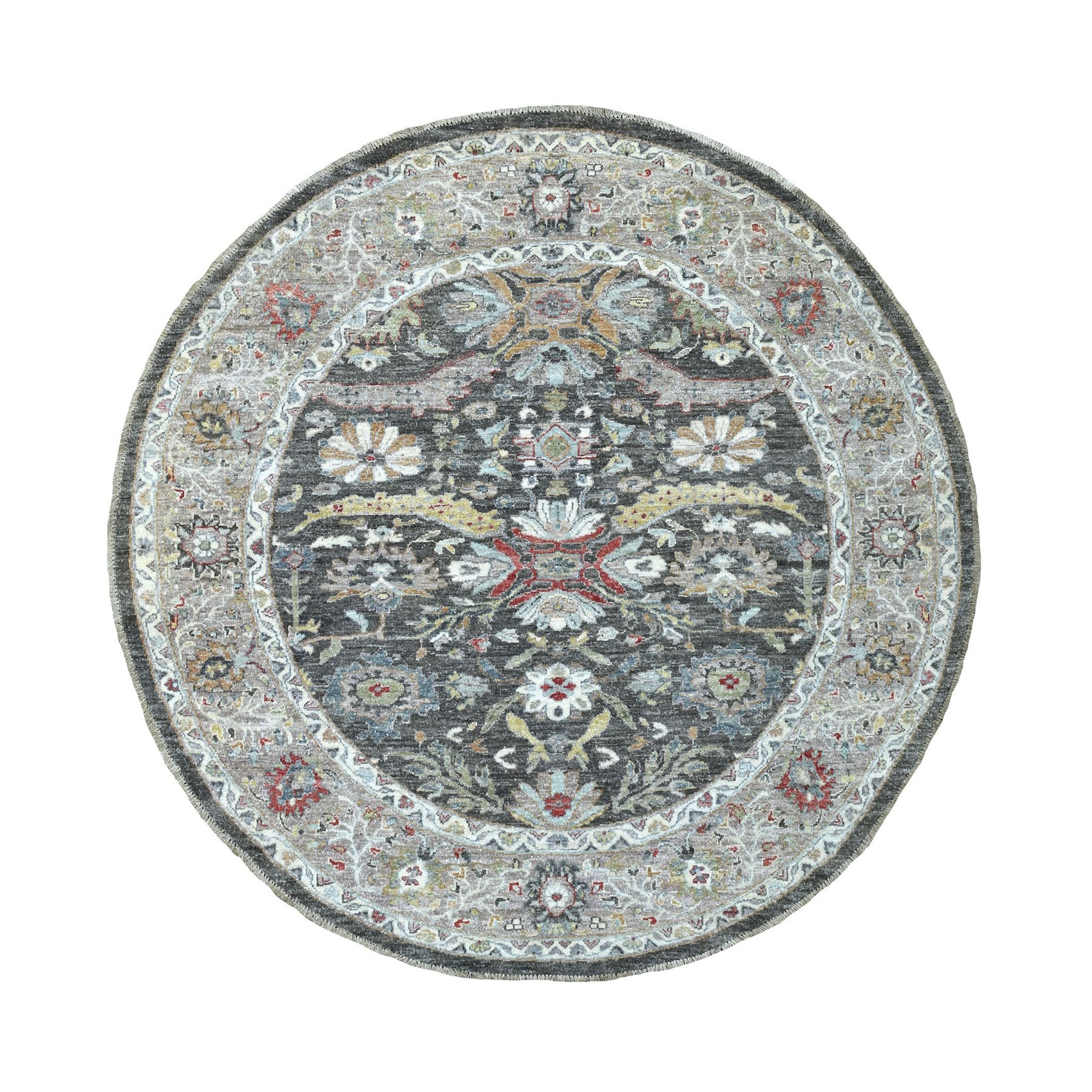 Agra And Turkish Collection Hand Knotted Black Rug No: 1135590