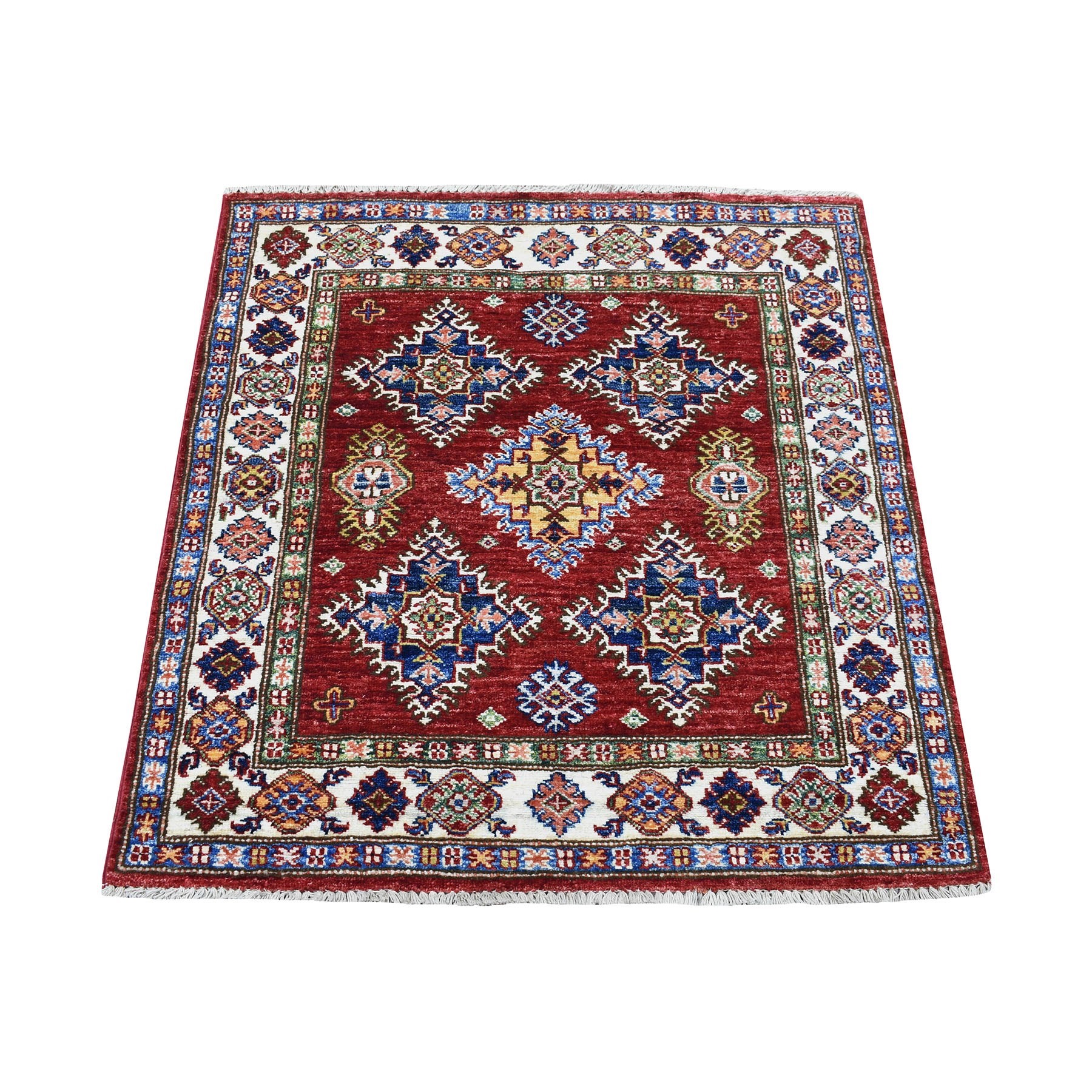 Caucasian Collection Hand Knotted Red Rug No: 1135676