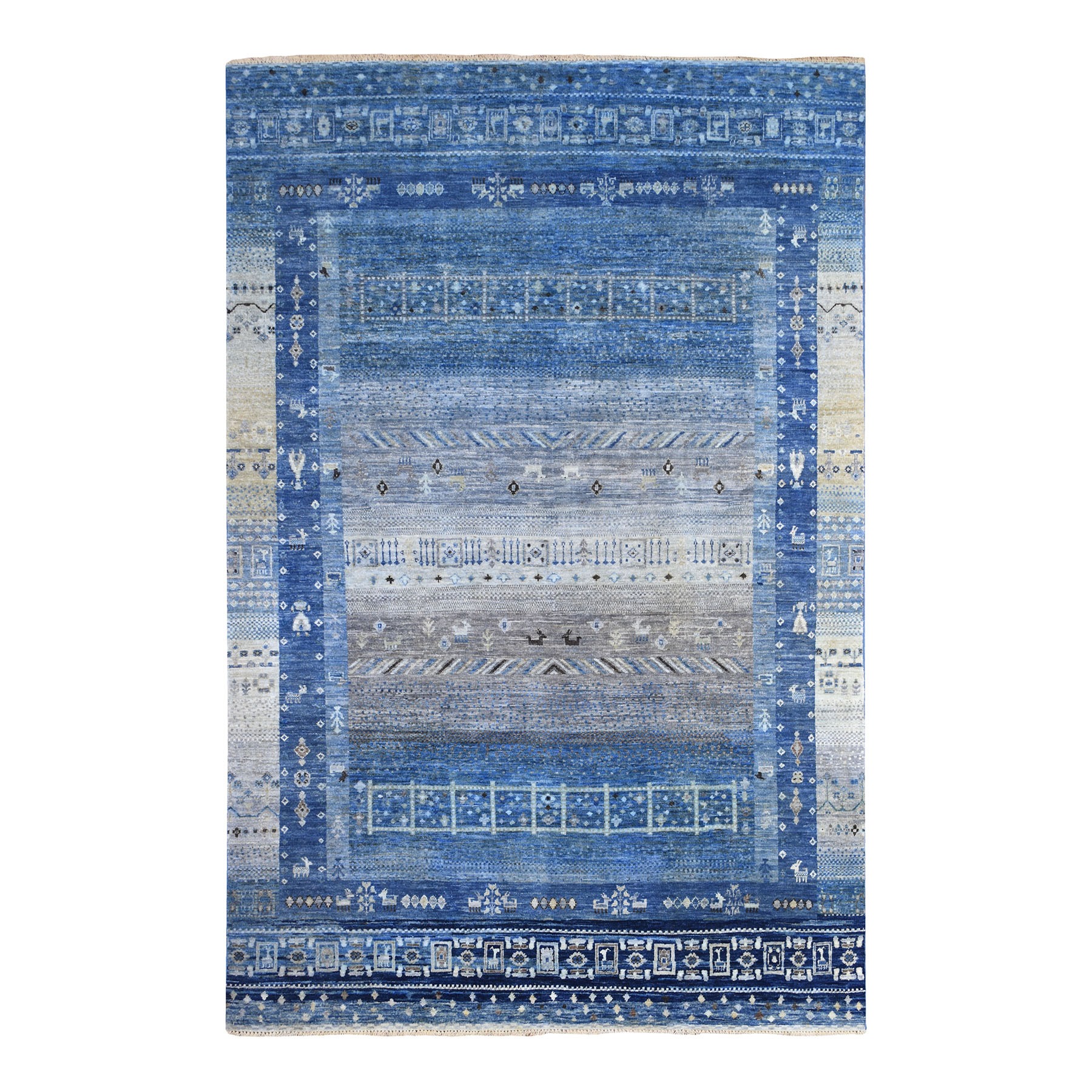 Nomadic And Village Collection Hand Knotted Blue Rug No: 1135704