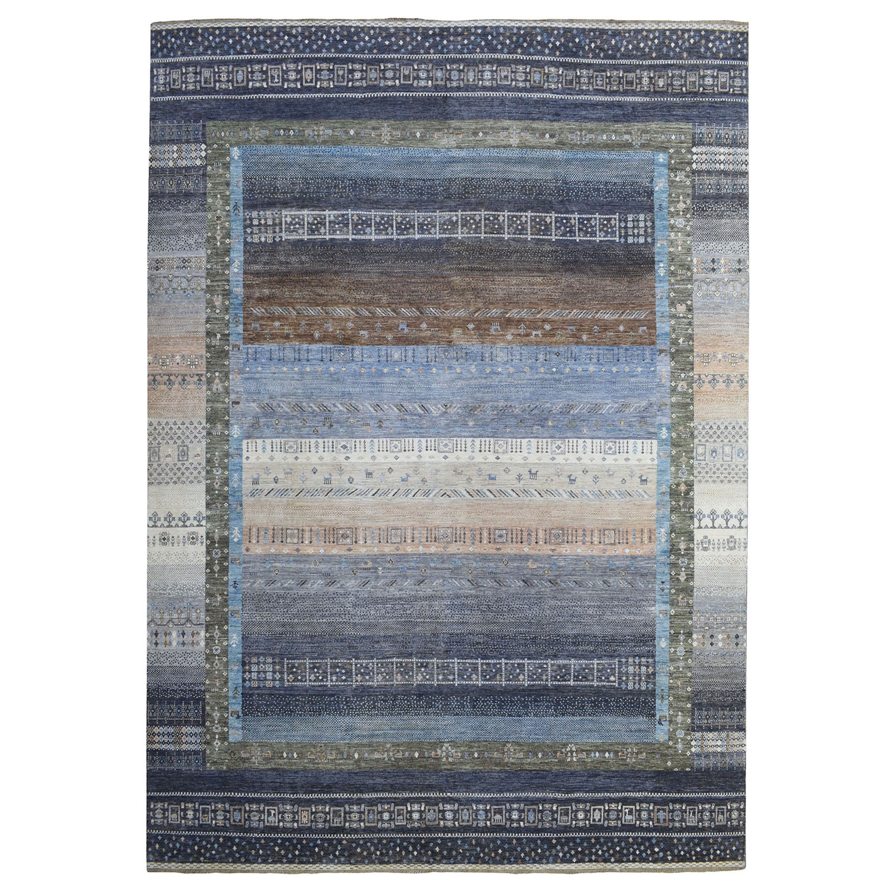 Nomadic And Village Collection Hand Knotted Grey Rug No: 1135706