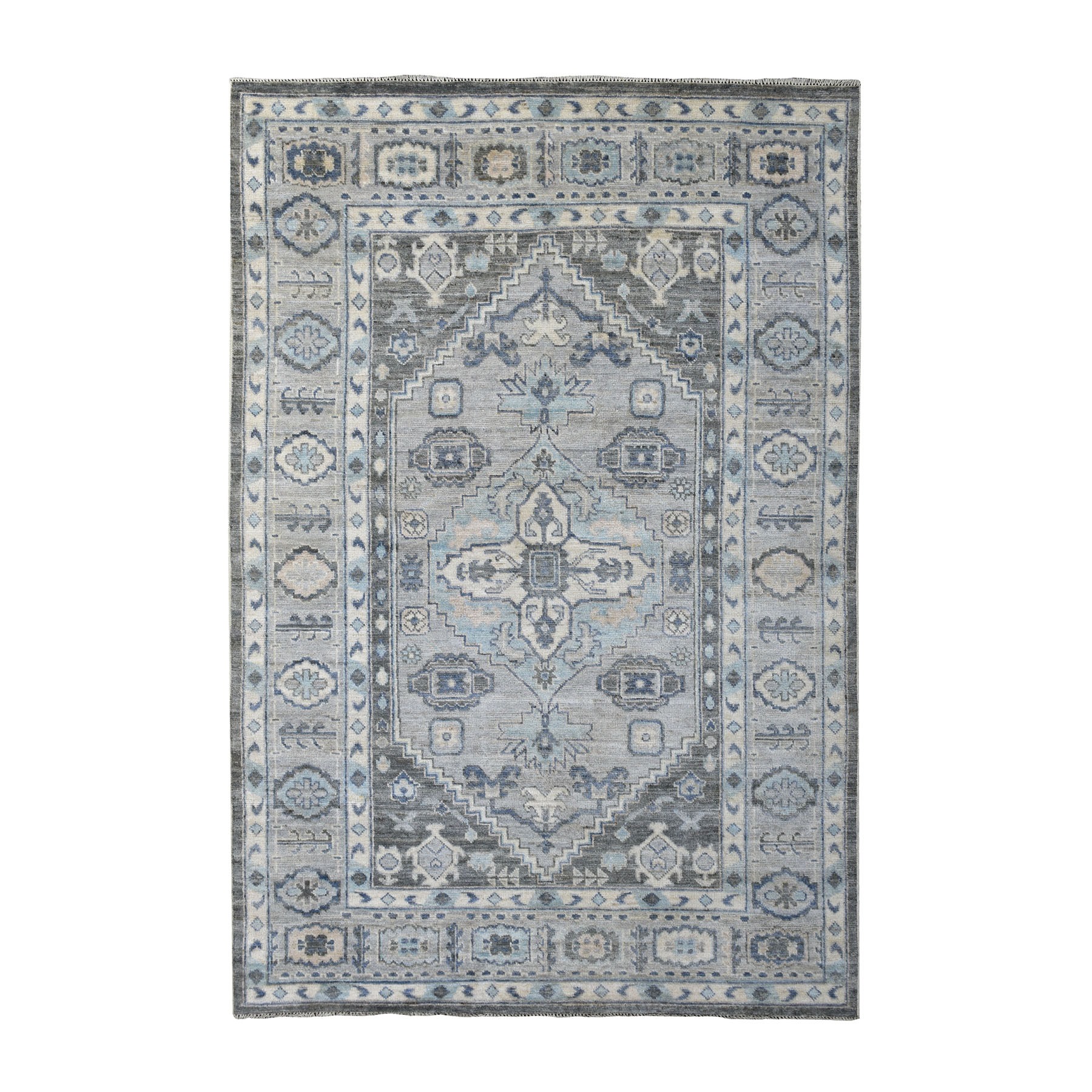 Nomadic And Village Collection Hand Knotted Grey Rug No: 1135714