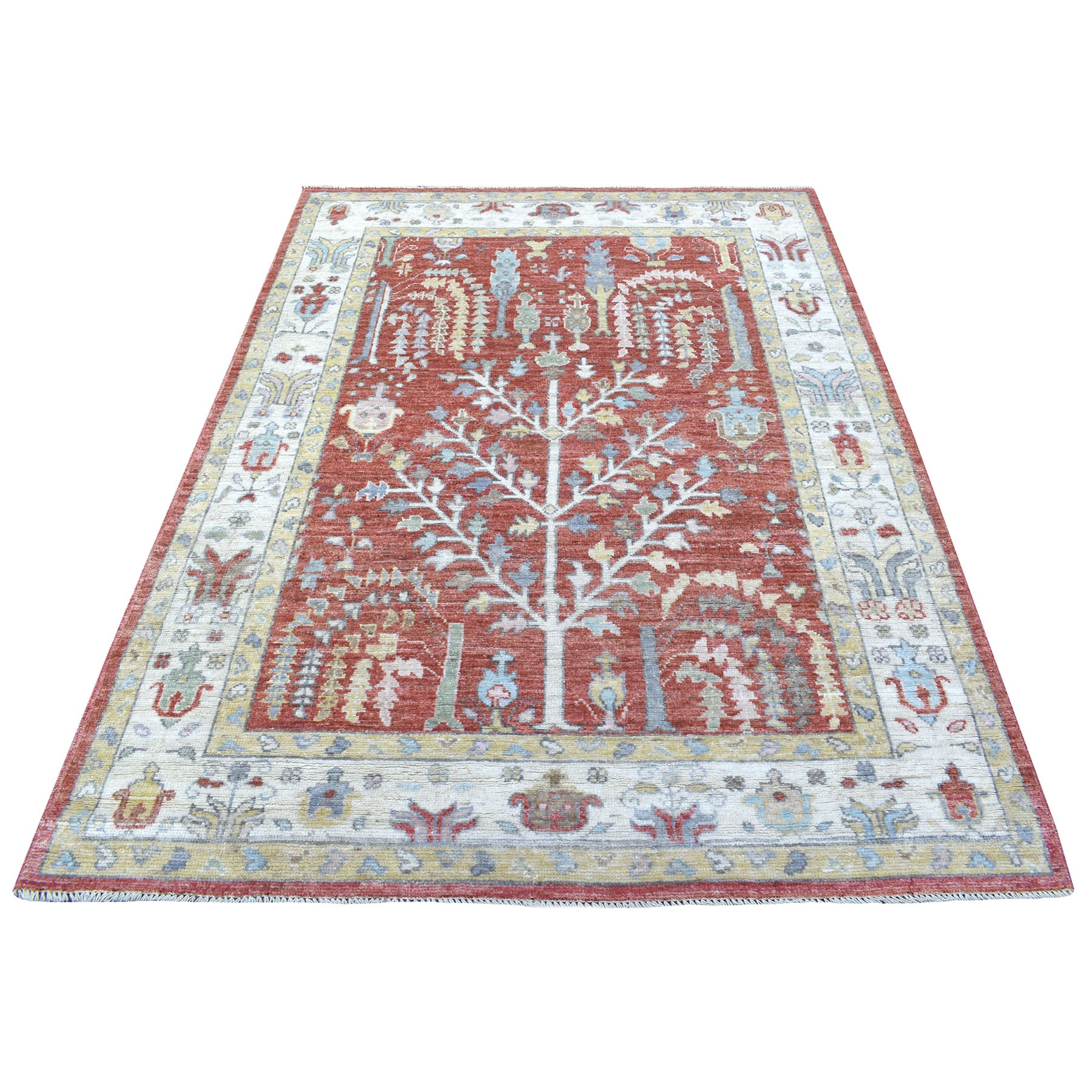 Agra And Turkish Collection Hand Knotted Red Rug No: 1135728