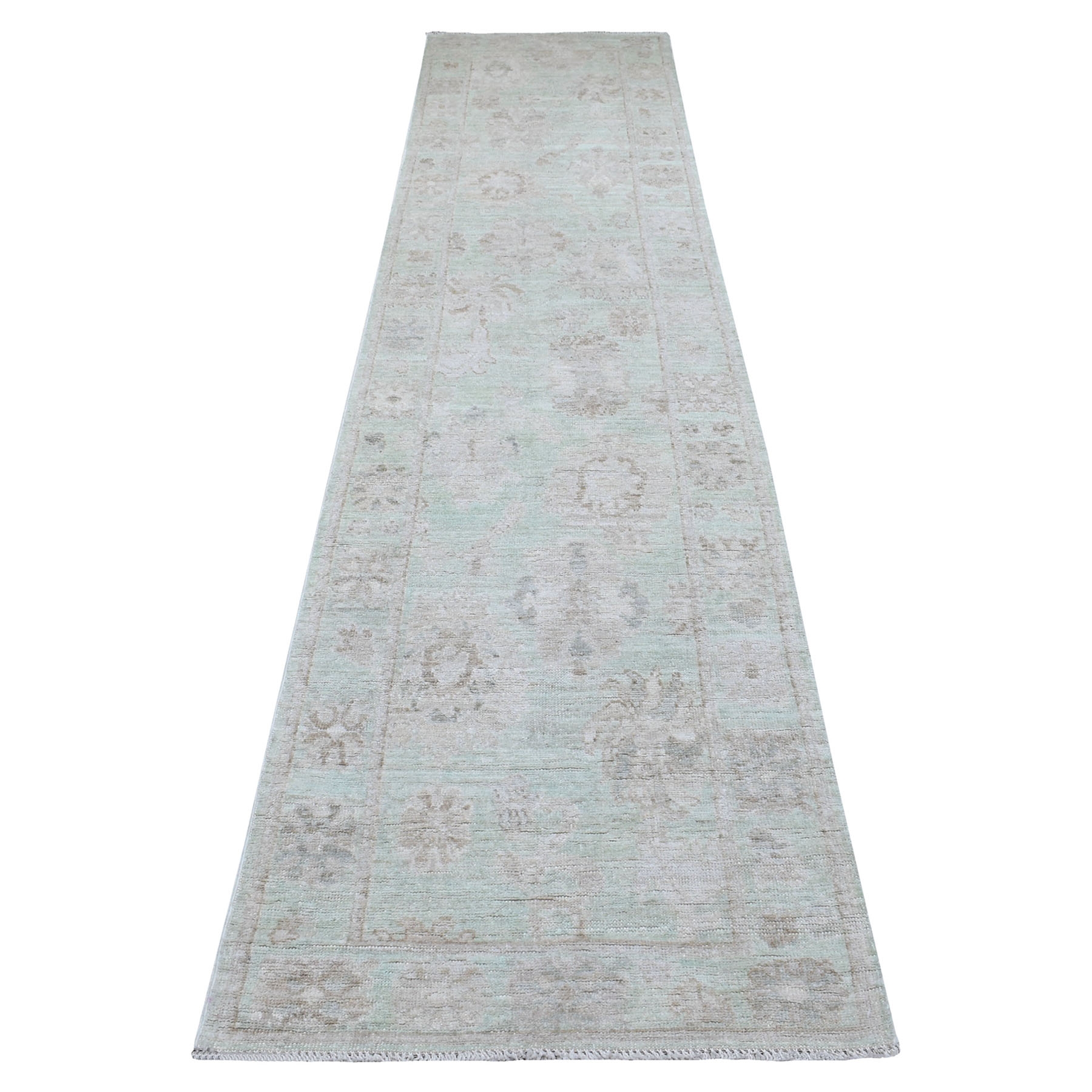 Agra And Turkish Collection Hand Knotted Green Rug No: 1135782