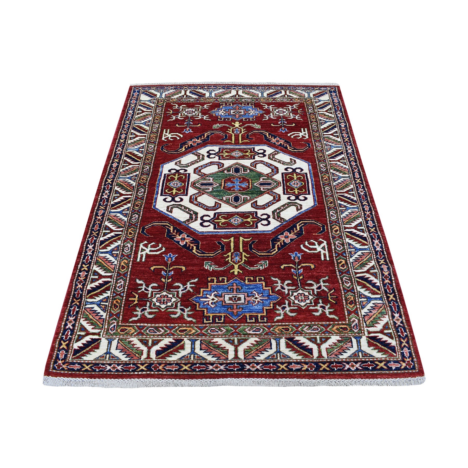 Caucasian Collection Hand Knotted Red Rug No: 1135880