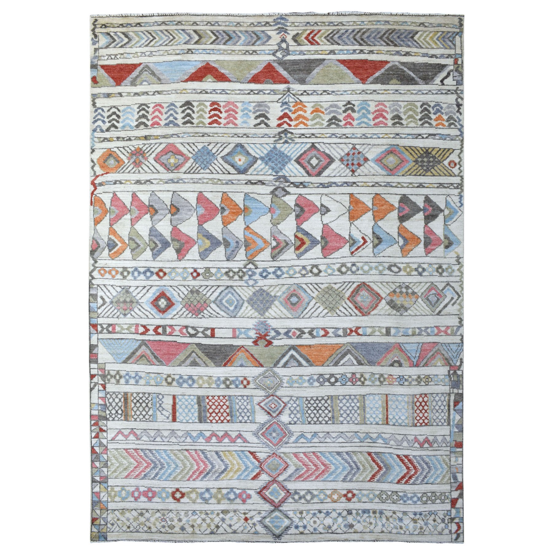 Nomadic And Village Collection Hand Knotted Ivory Rug No: 1136020