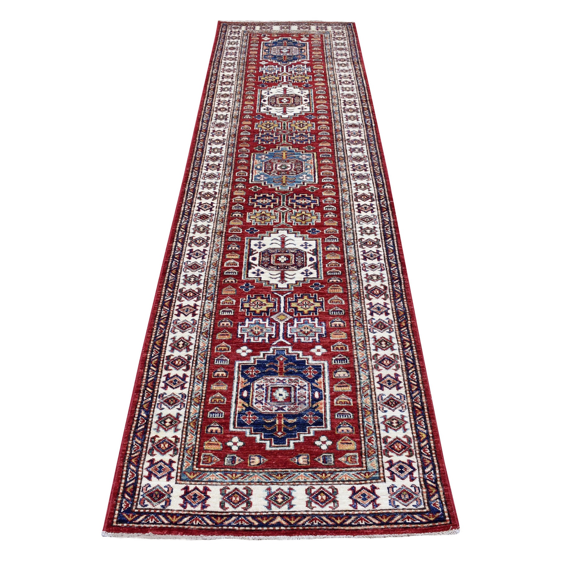 Caucasian Collection Hand Knotted Red Rug No: 1136062