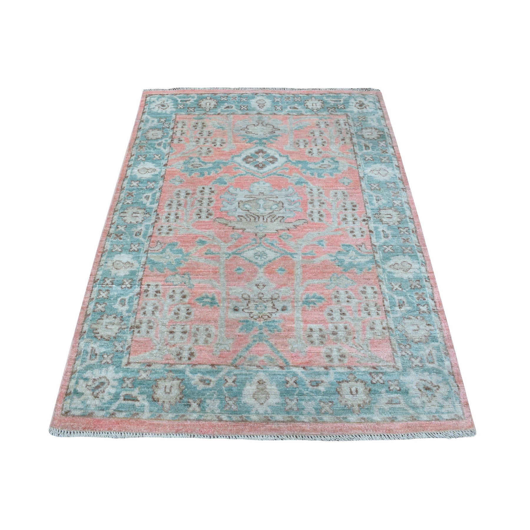 Agra And Turkish Collection Hand Knotted Pink Rug No: 1136072