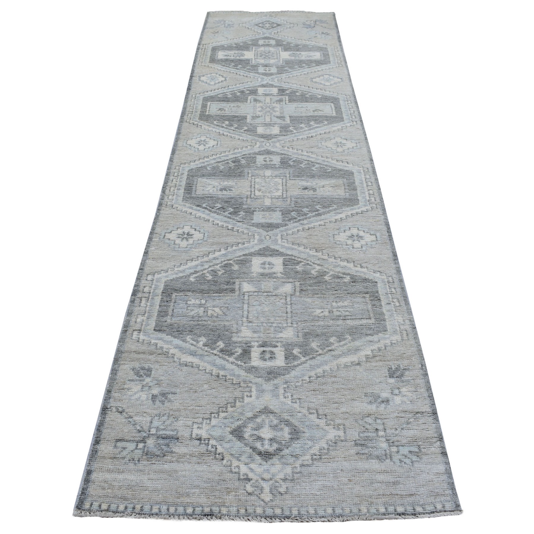 Nomadic And Village Collection Hand Knotted Grey Rug No: 1136088