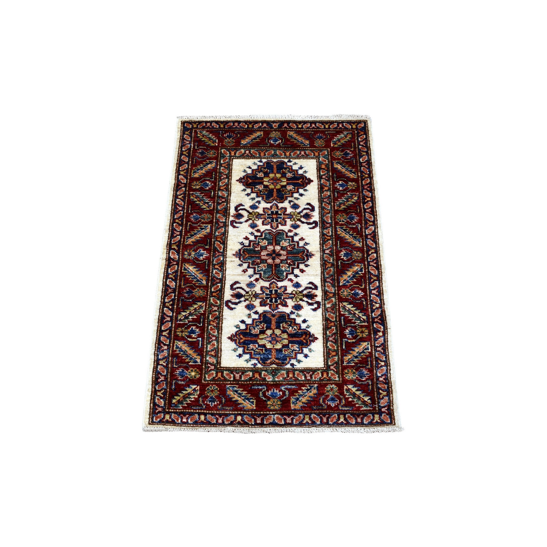 Caucasian Collection Hand Knotted Ivory Rug No: 1136200