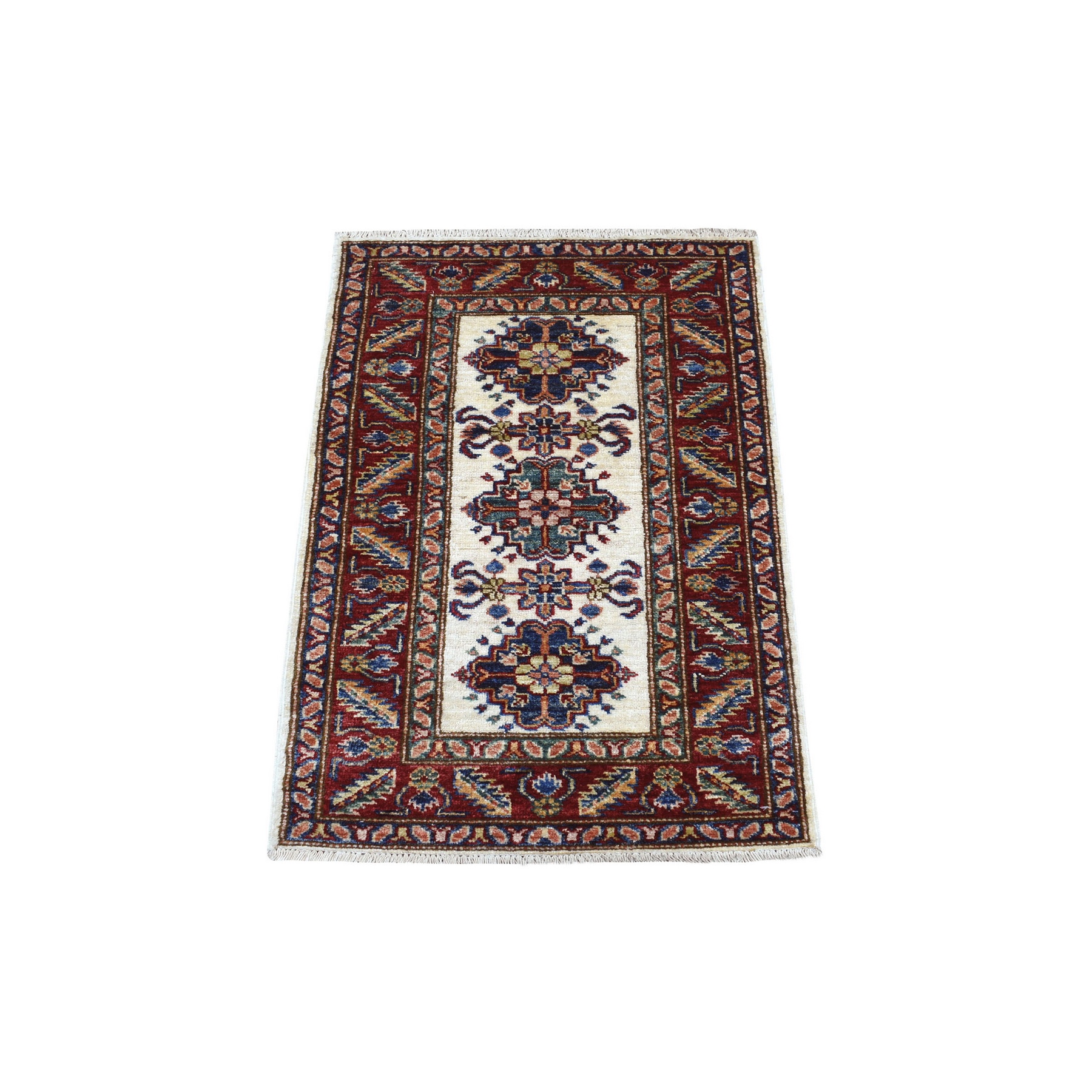 Caucasian Collection Hand Knotted Ivory Rug No: 1136204