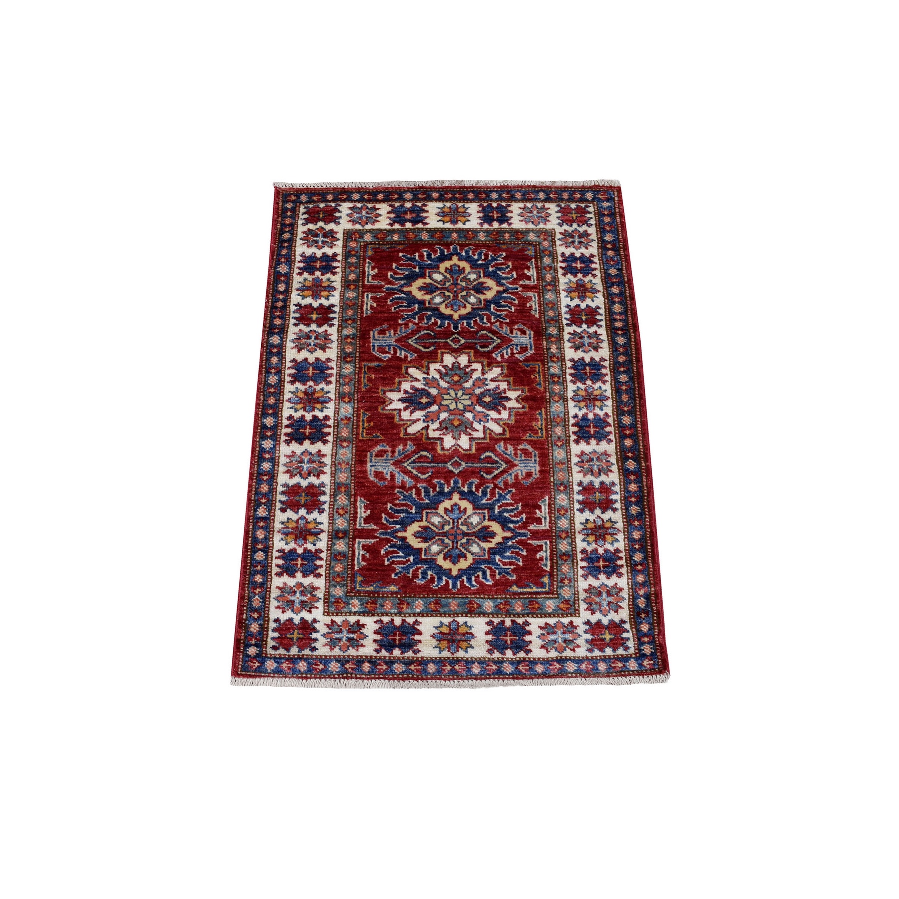 Caucasian Collection Hand Knotted Red Rug No: 1136206