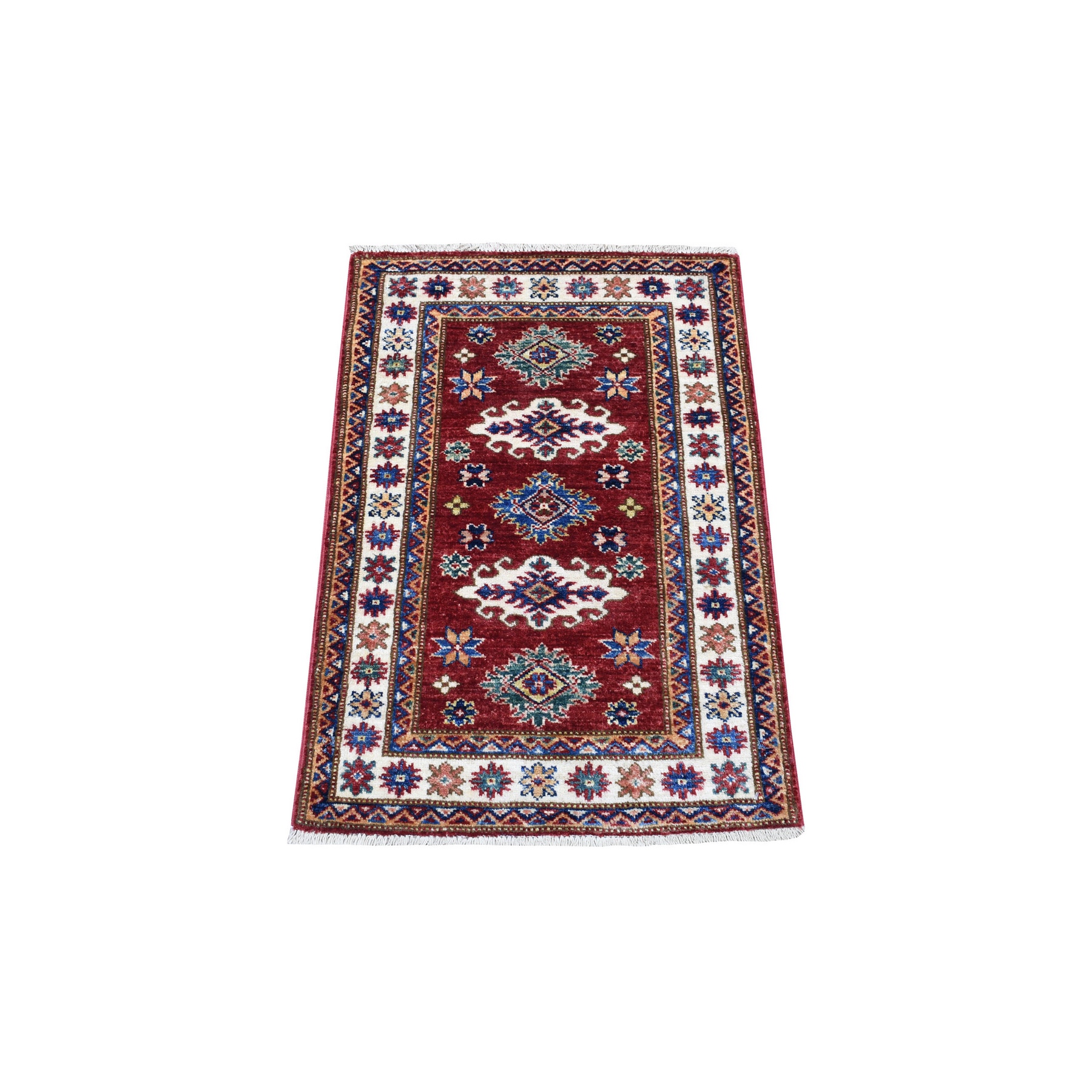 Caucasian Collection Hand Knotted Red Rug No: 1136216