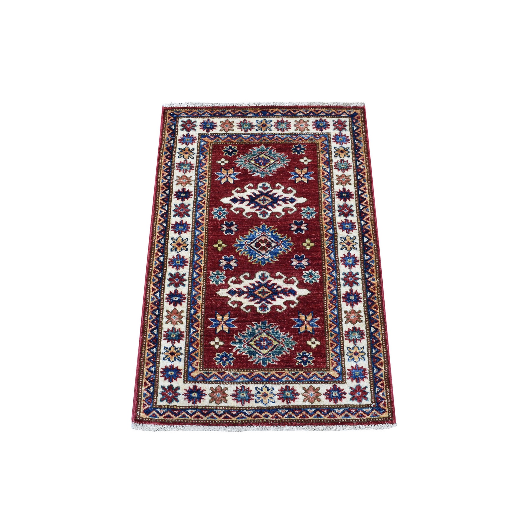 Caucasian Collection Hand Knotted Red Rug No: 1136226