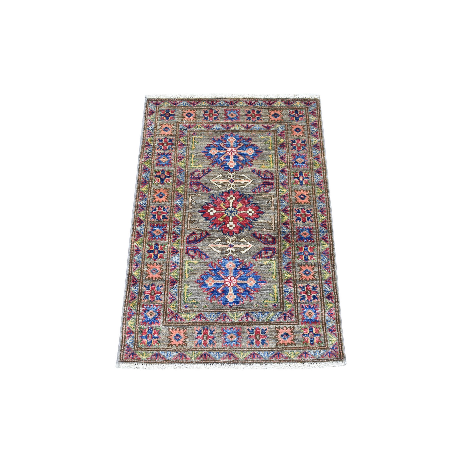 Caucasian Collection Hand Knotted Green Rug No: 1136230