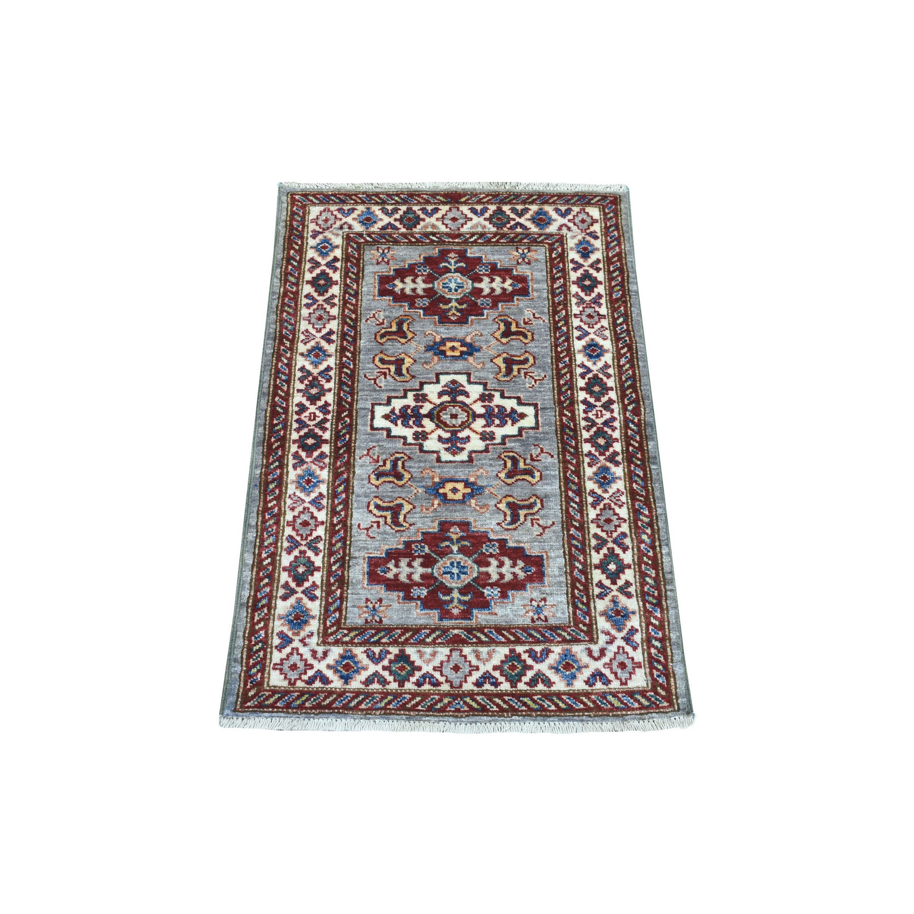 Caucasian Collection Hand Knotted Grey Rug No: 1136234