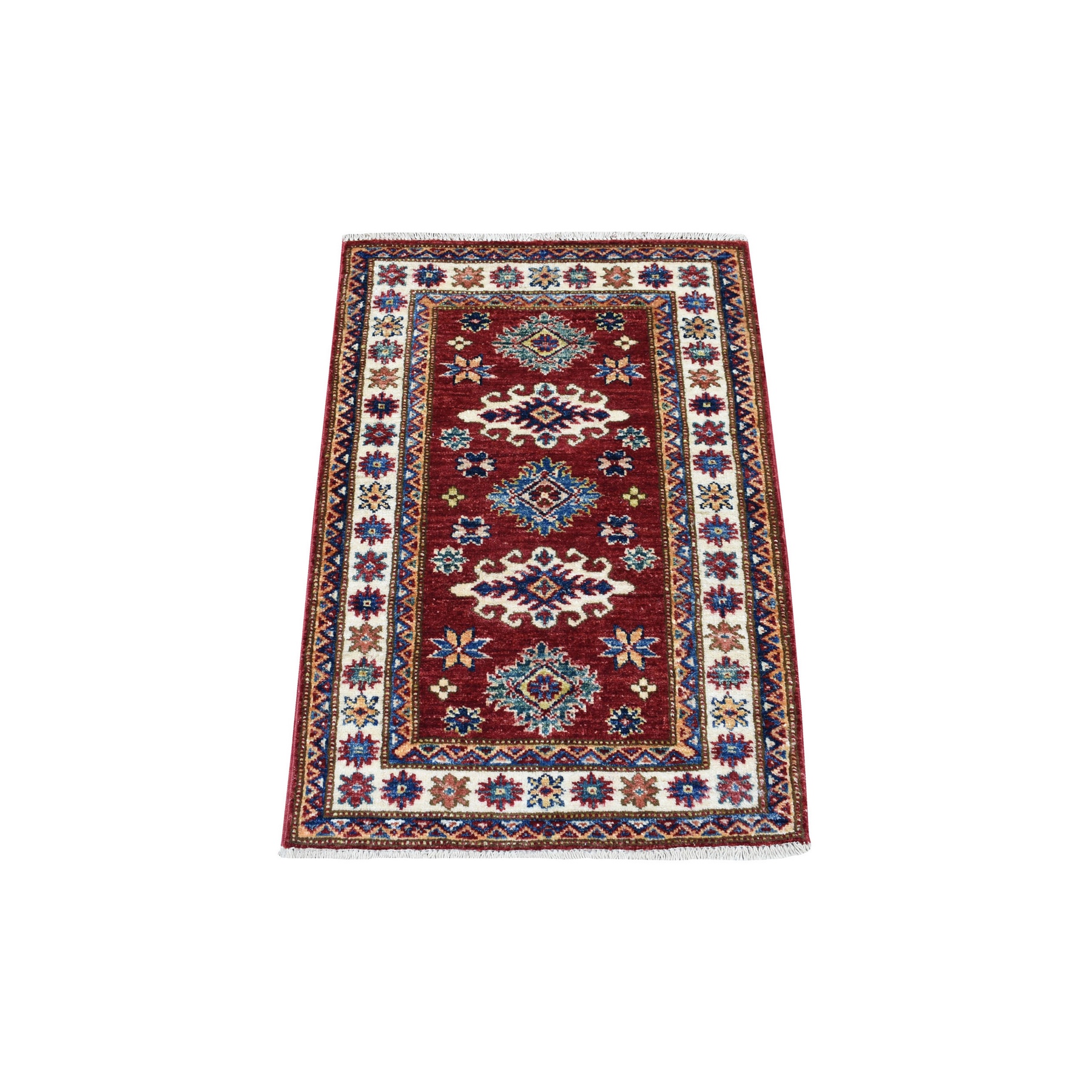 Caucasian Collection Hand Knotted Red Rug No: 1136240