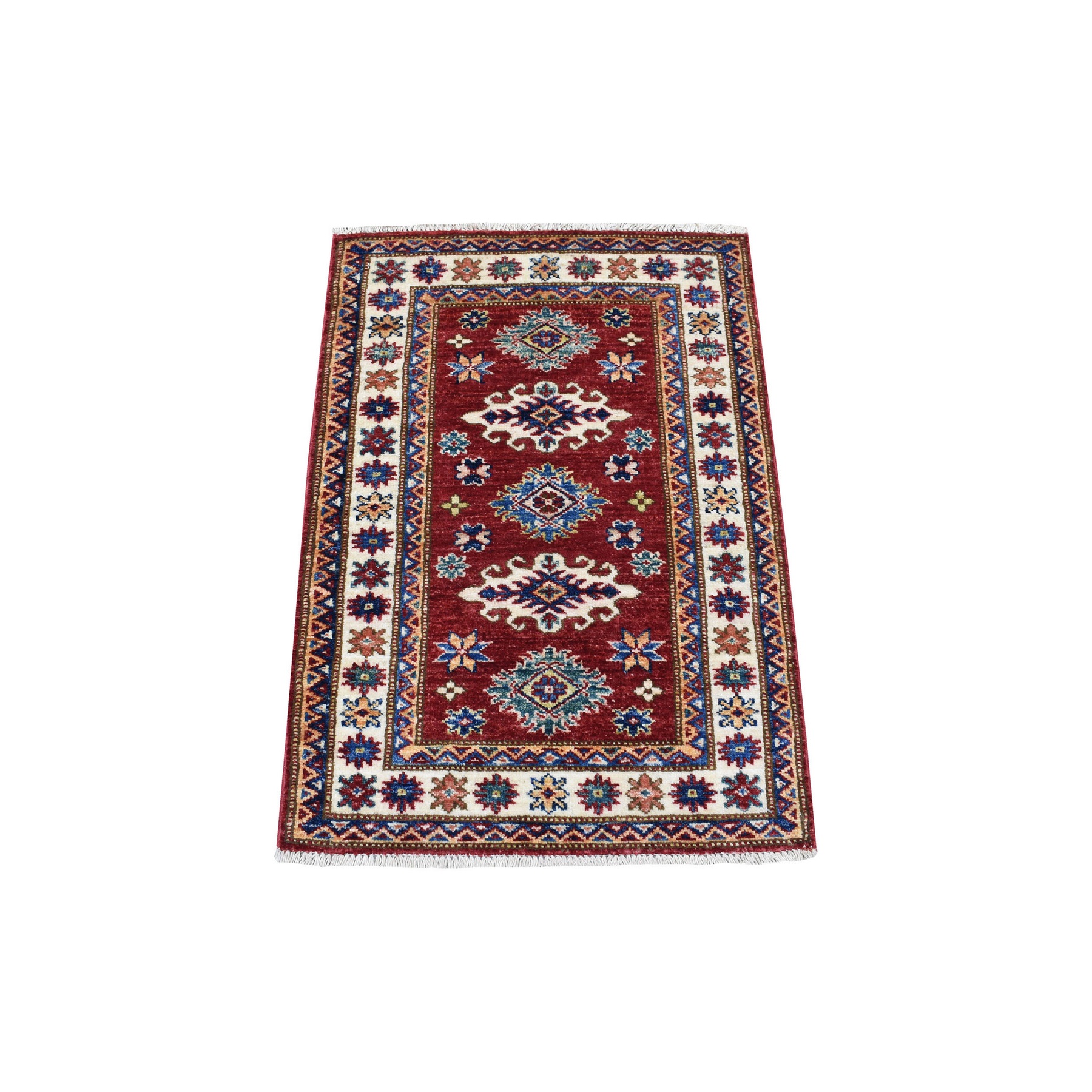 Caucasian Collection Hand Knotted Red Rug No: 1136246
