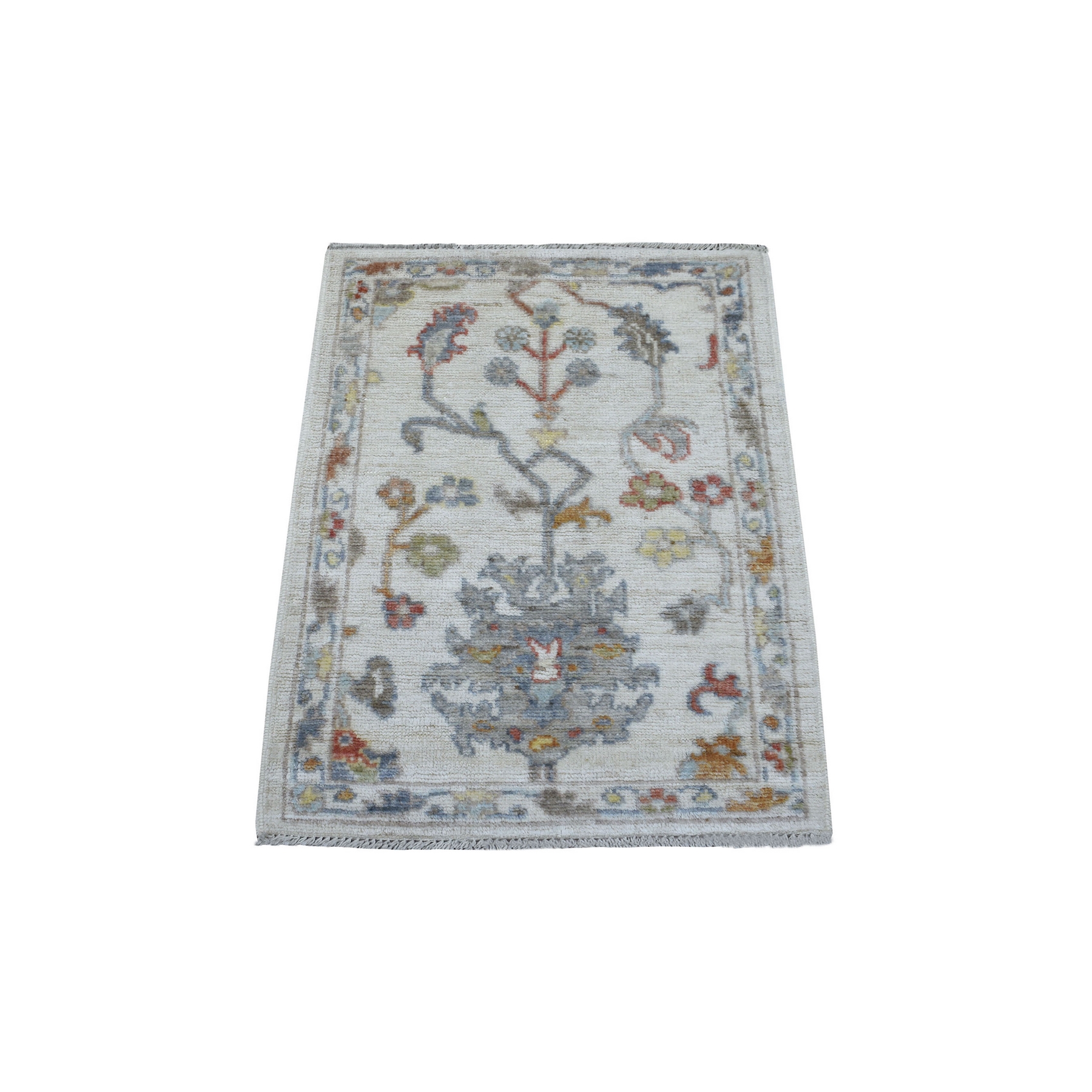 Agra And Turkish Collection Hand Knotted Ivory Rug No: 1136274