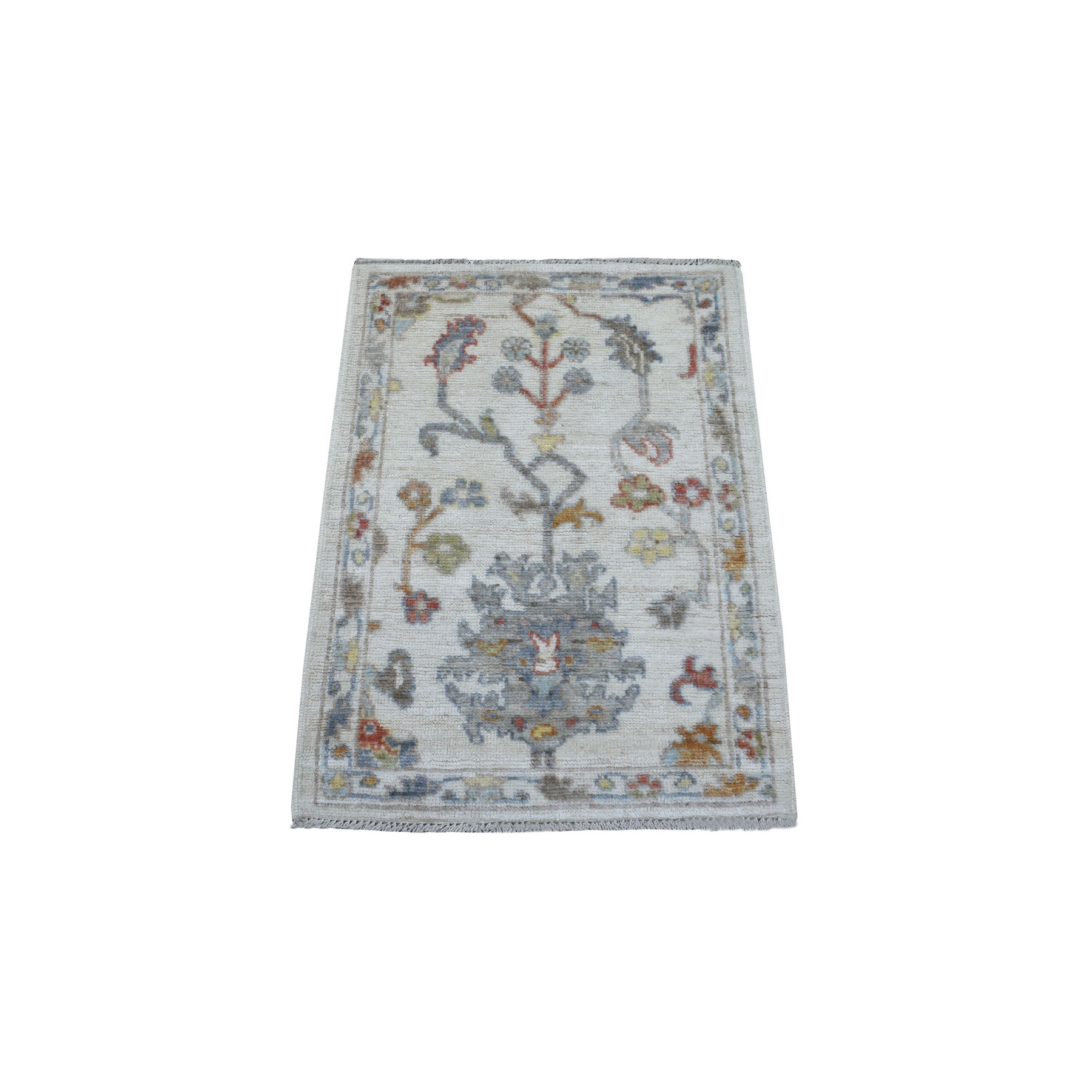 Agra And Turkish Collection Hand Knotted Ivory Rug No: 1136278
