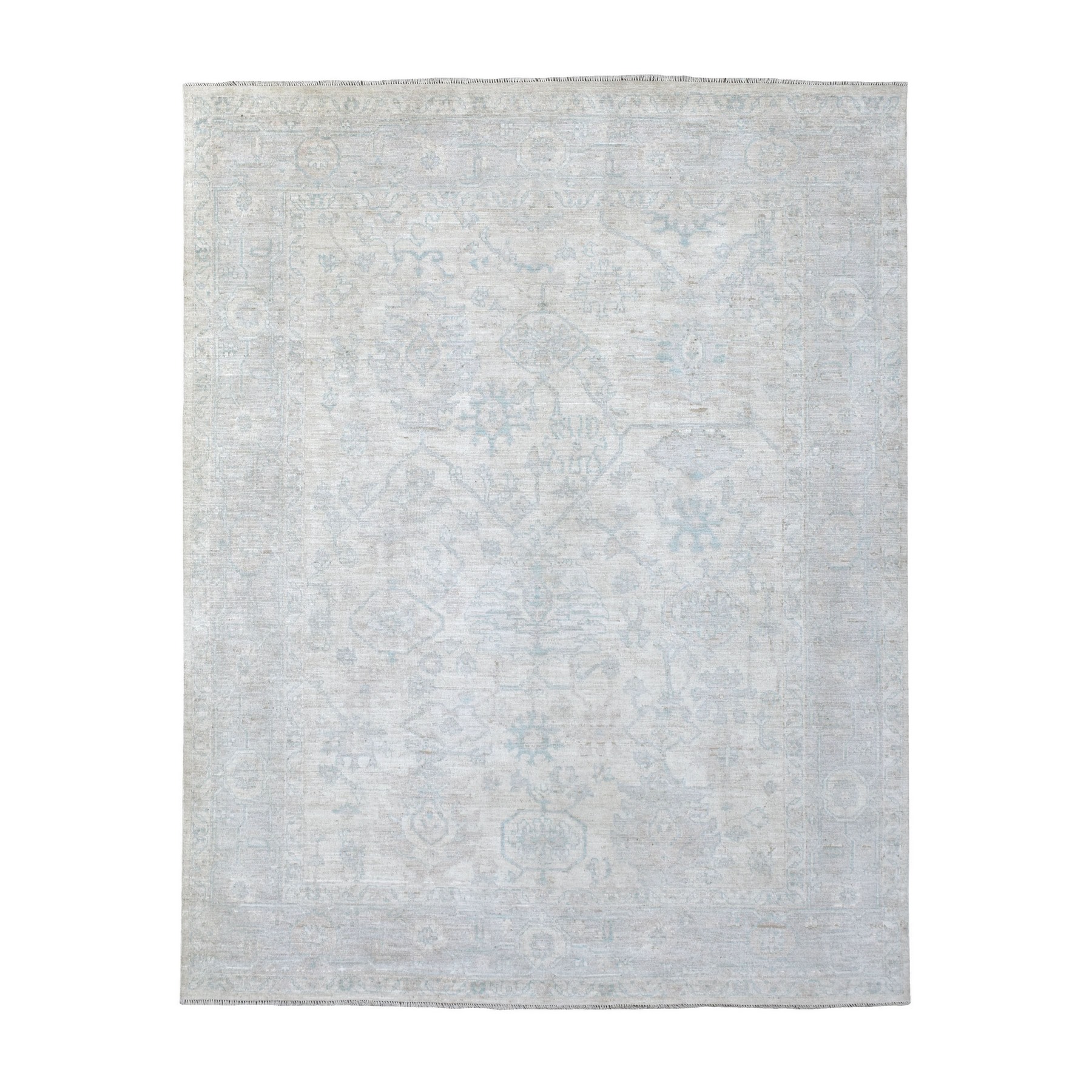 Agra And Turkish Collection Hand Knotted Ivory Rug No: 1136298