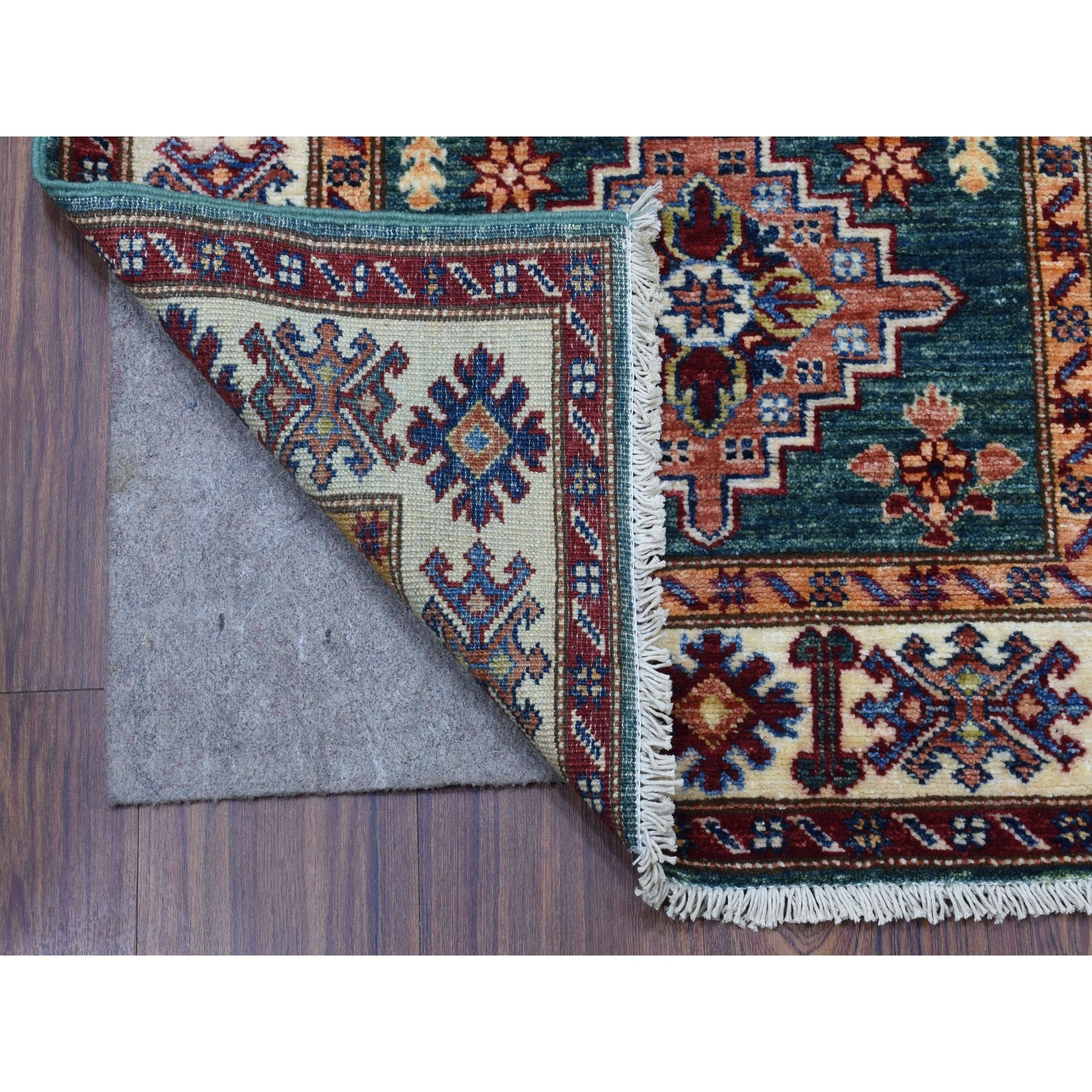 Caucasian Collection Hand Knotted Green 1136330 Rug