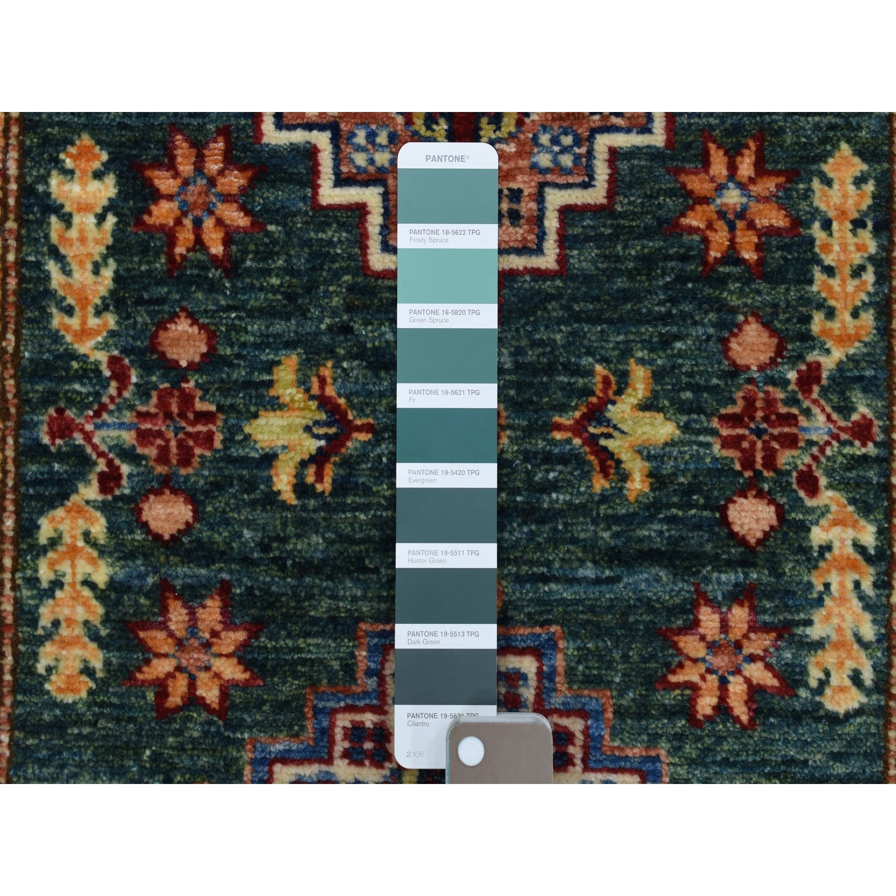 Caucasian Collection Hand Knotted Green 1136358 Rug