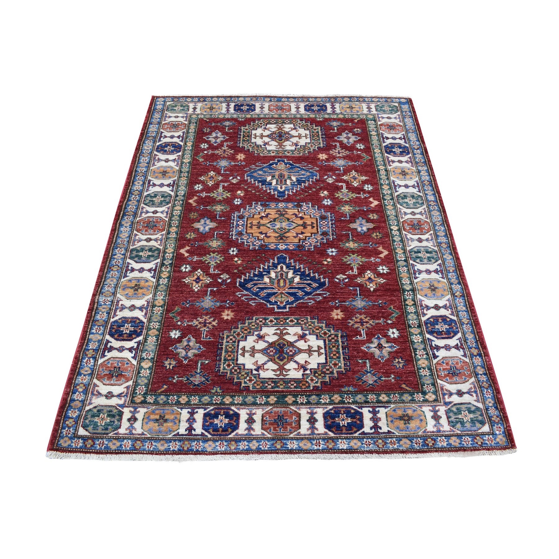 Caucasian Collection Hand Knotted Red Rug No: 1136376